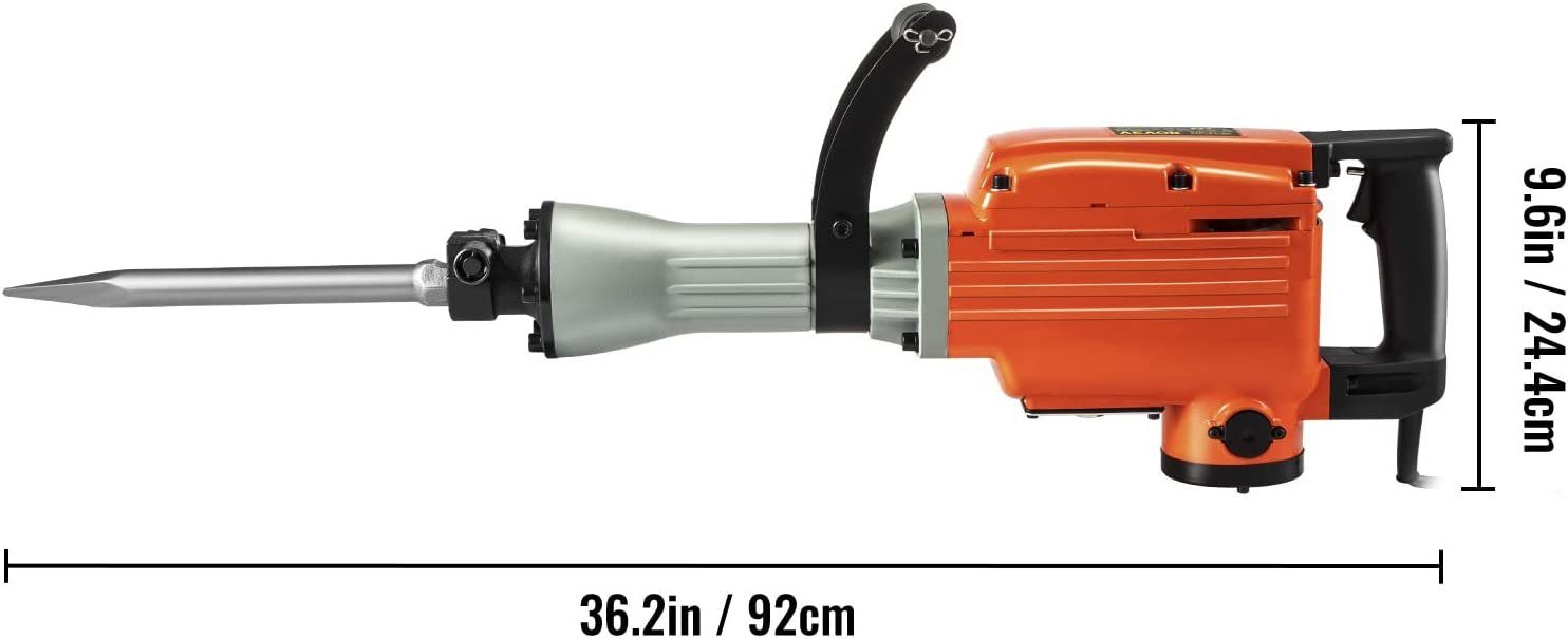 drehbarer W, Griff in 360 Schlaghammer Grad - 1500 Abbruchhammer, VEVOR Elektro Betonbrecher