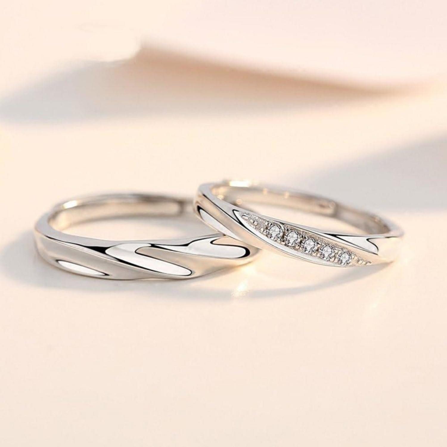 LuxusKollektion Trauring Trauringe Partnerringe Verstellbar 925 Silber Silber - Damen Ring