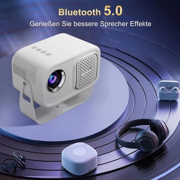 Eroshoo 360° Drehung Mini Bluetooth WiFi 1080P Full HD, Heimkino Portabler Projektor (1920x1080 px, Kompatibel mit iOS/HDMI USB/Fire Stick)
