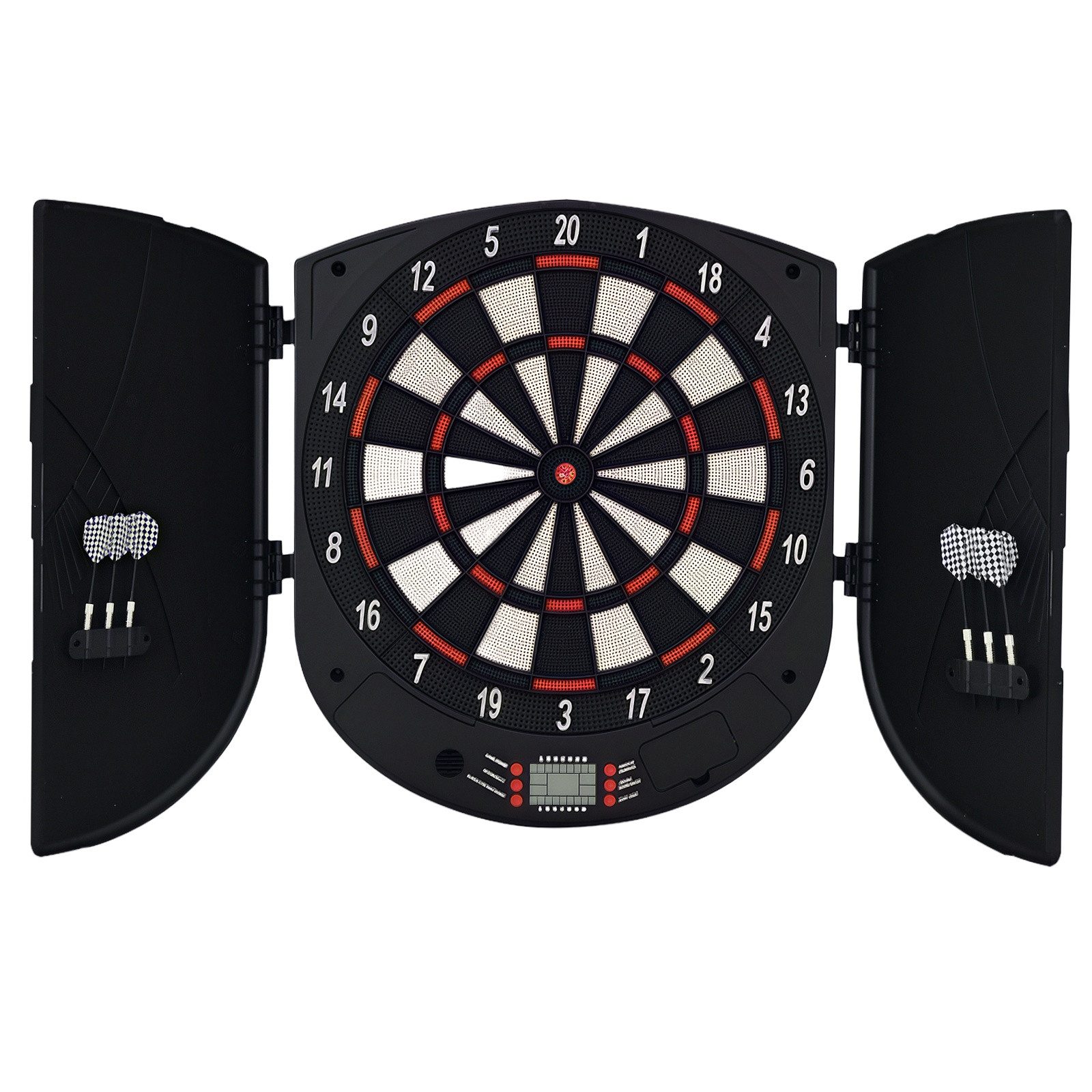 HOMCOM Dartscheibe Elektronische mit Sprachansagen Dartautomat für bis zu 8 Spieler, (Dartspiel mit LCD-Anzeige, 1-tlg., Dartboard), Schwarz 44 x 4,4 x 50 cm – Bild 2 von 5