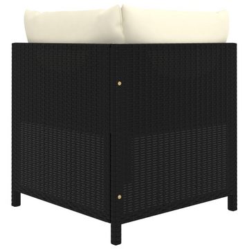 vidaXL Gartenlounge-Set 6-tlg. Garten-Lounge-Set mit Kissen Poly Rattan Schwarz, (1-tlg)