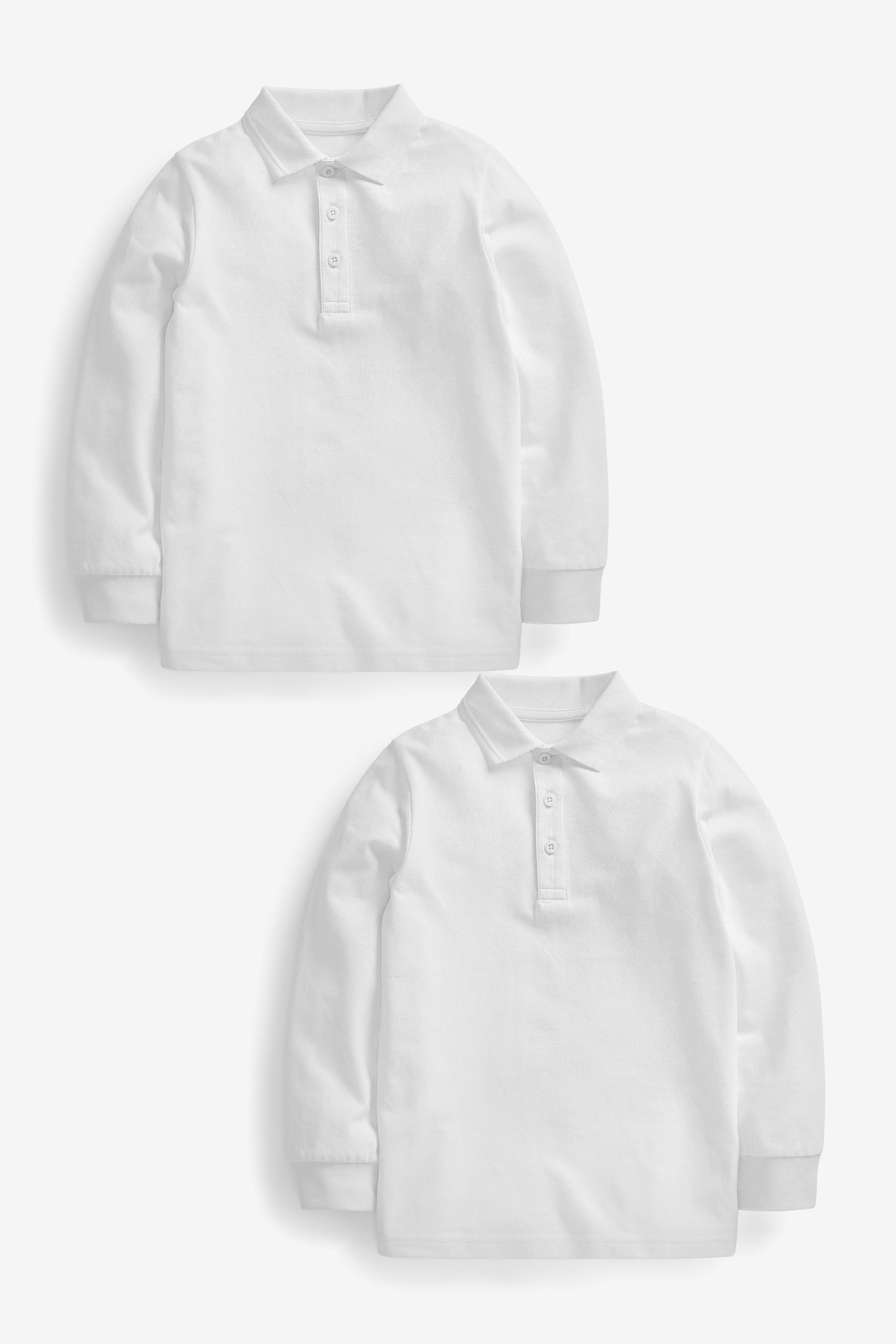 Next Poloshirt Langärmelige Polo-Shirts im 2er-Pack (2-tlg)