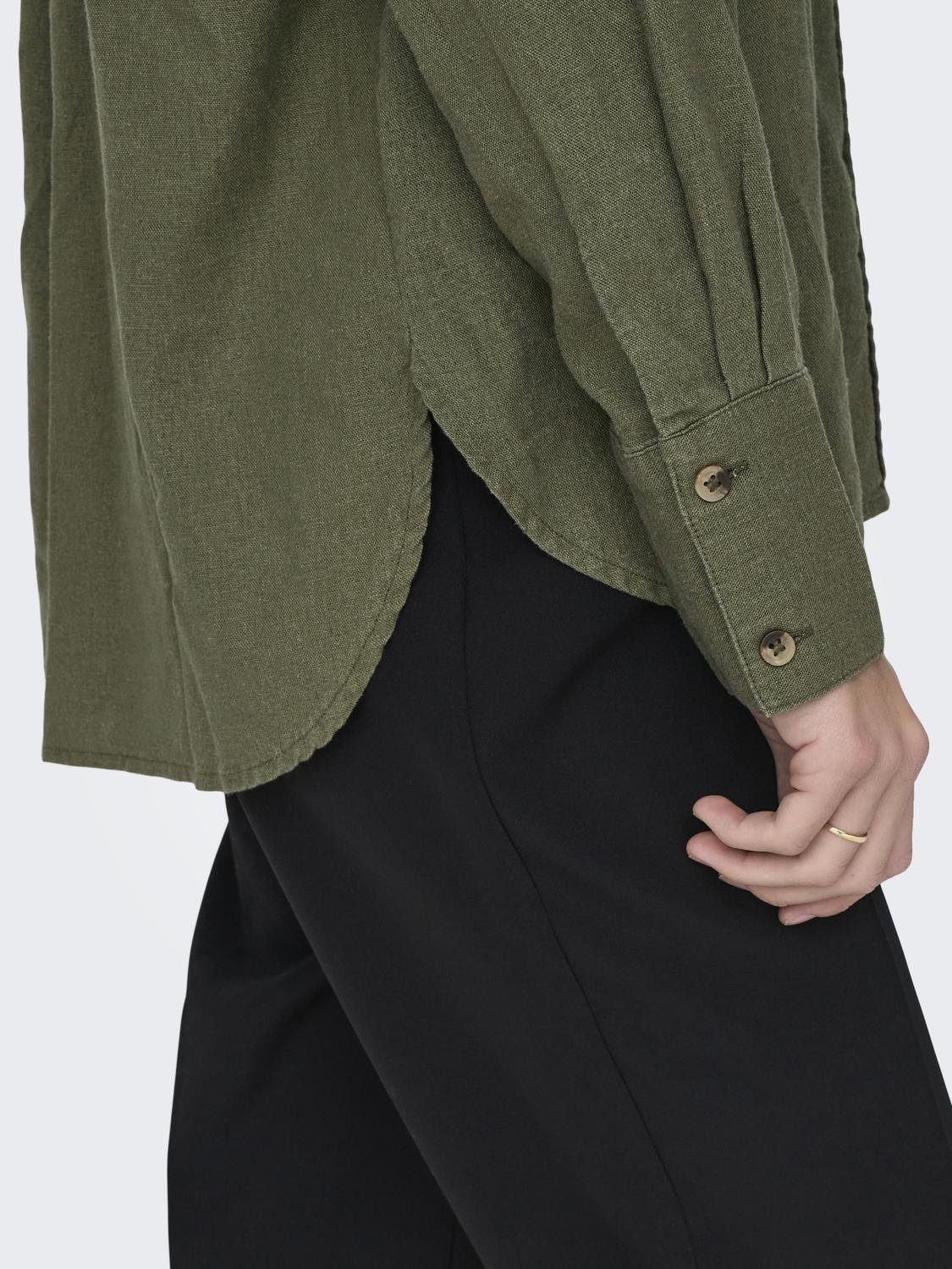 JDY Hemdbluse JDYSAY L/S LINEN LOOSE SHIRT WVN NOOS