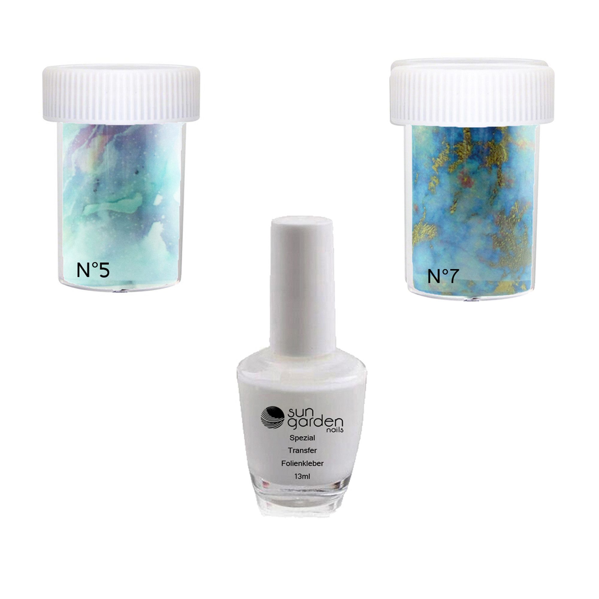 Sun Garden Nails Nageldesign Zubehör Nailart Set Nagelfolie MARBLE SET 3 - 2 x Nail Folien + Spezial Kleber