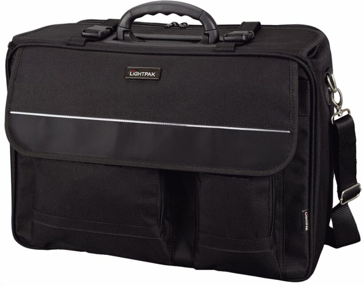 LIGHTPAK® Aktentasche Pilotenkoffer The Flight Polyester schwarz (5 Stück)