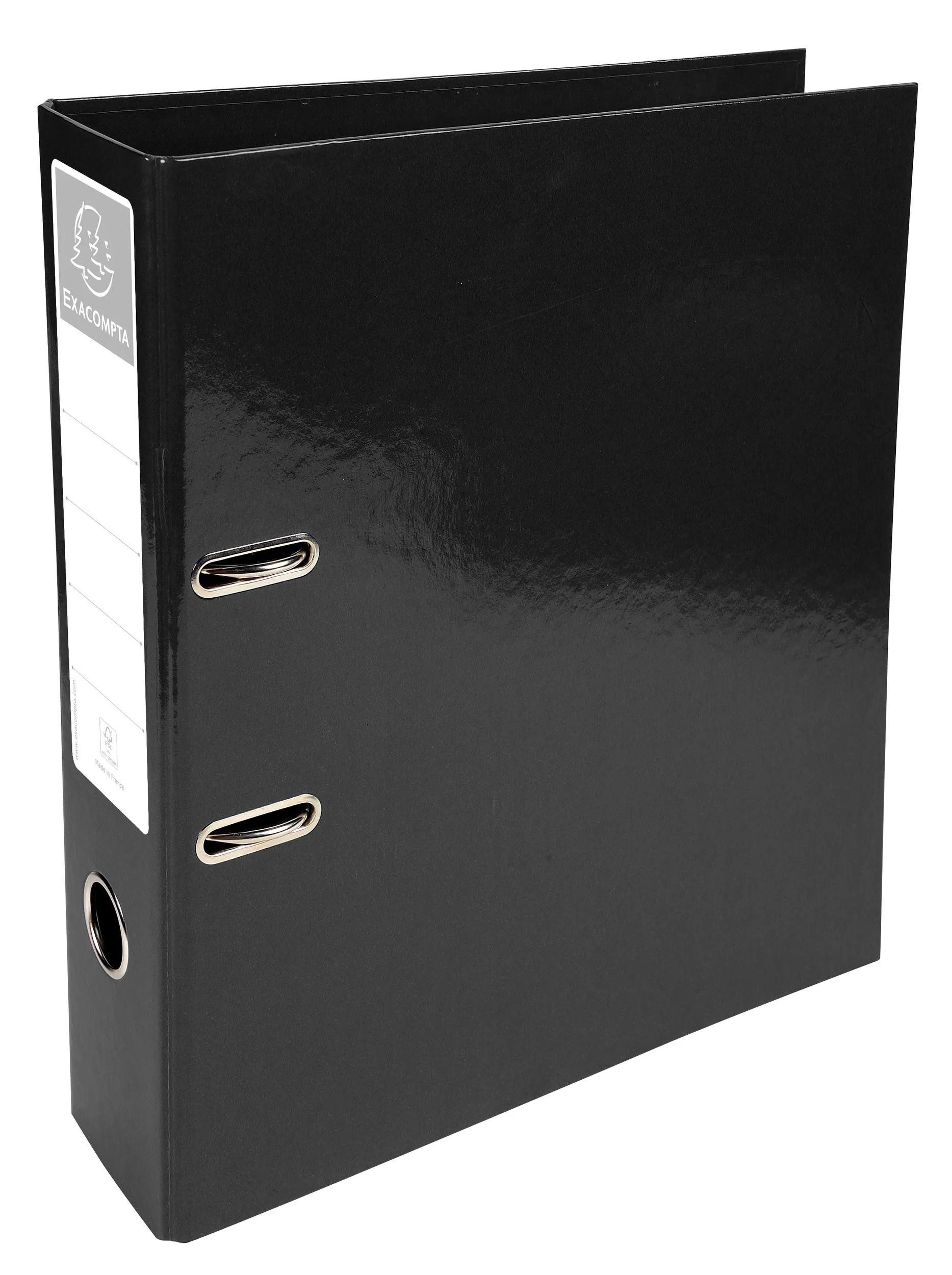 EXACOMPTA Aktenordner 10x Папки с файлами Prem'Touch A4, Rückenbreite 70mm, Iderama, Schwarz, 53621E, Папки с файлами Papier Kollektion