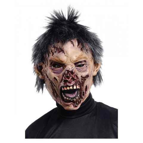 Horror-Shop Zombie-Kostüm Gefräßiger Zombie als Halloween Maske mit Haaren
