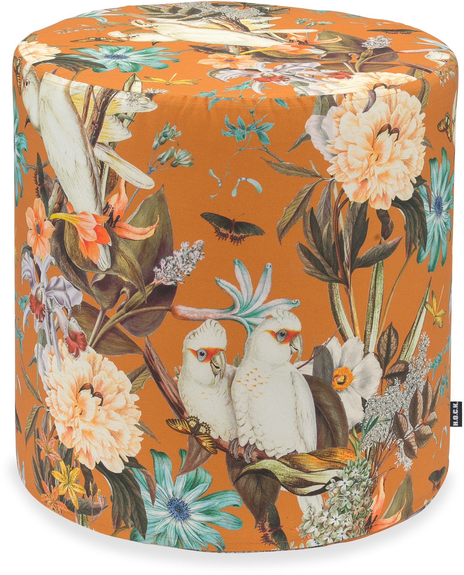 H.O.C.K. Sitzwürfel H.O.C.K. Botanic Hocker rund ø45x45cm camel Vögel Blumen very british, Hocker: Bequem, vielseitig, Wohnzimmer & Schlafzimmer