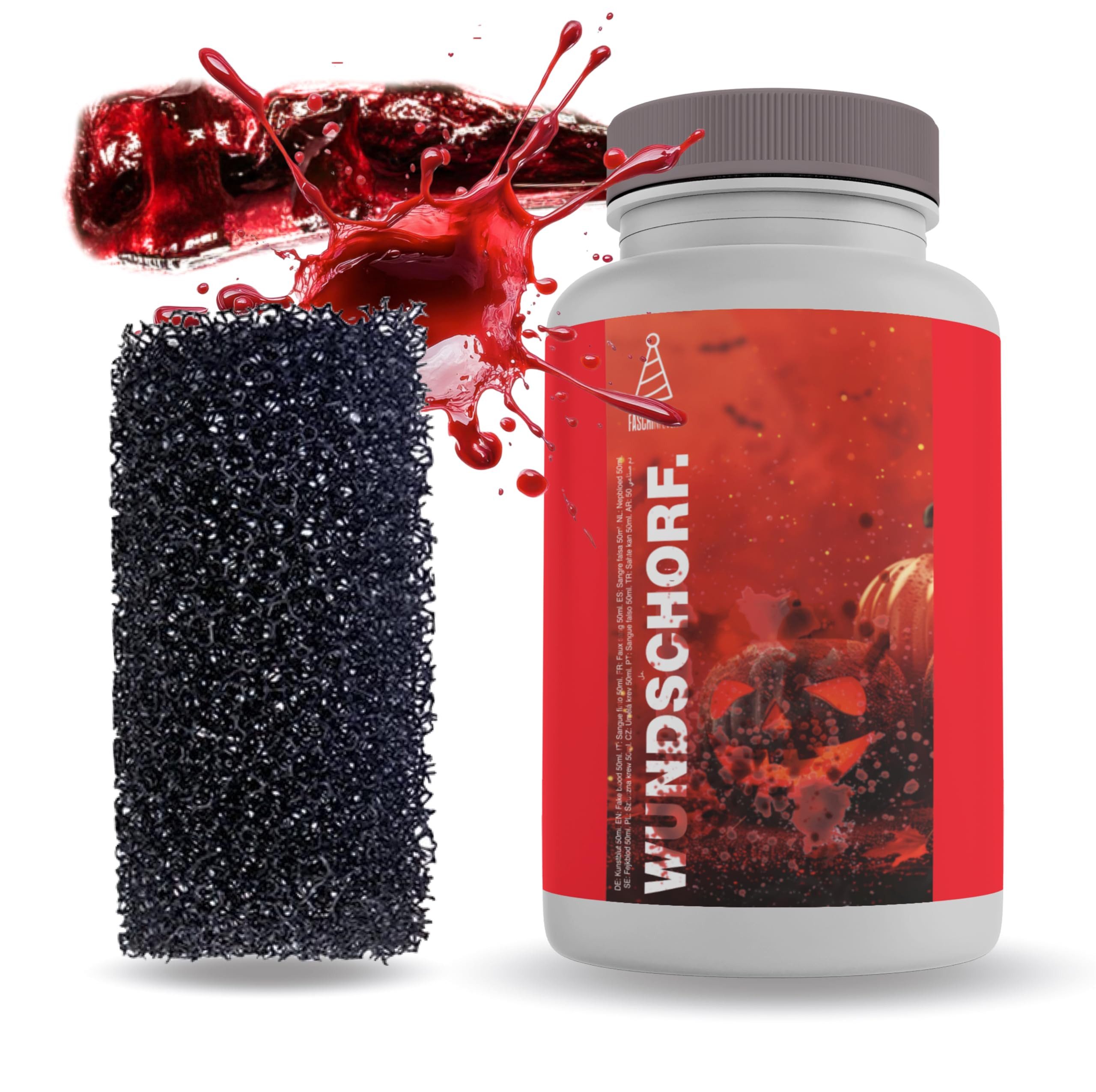 FASCHINFEVER Kostüm 15 ml Blut mit Wundschorf - abwaschbar & täuschend echt