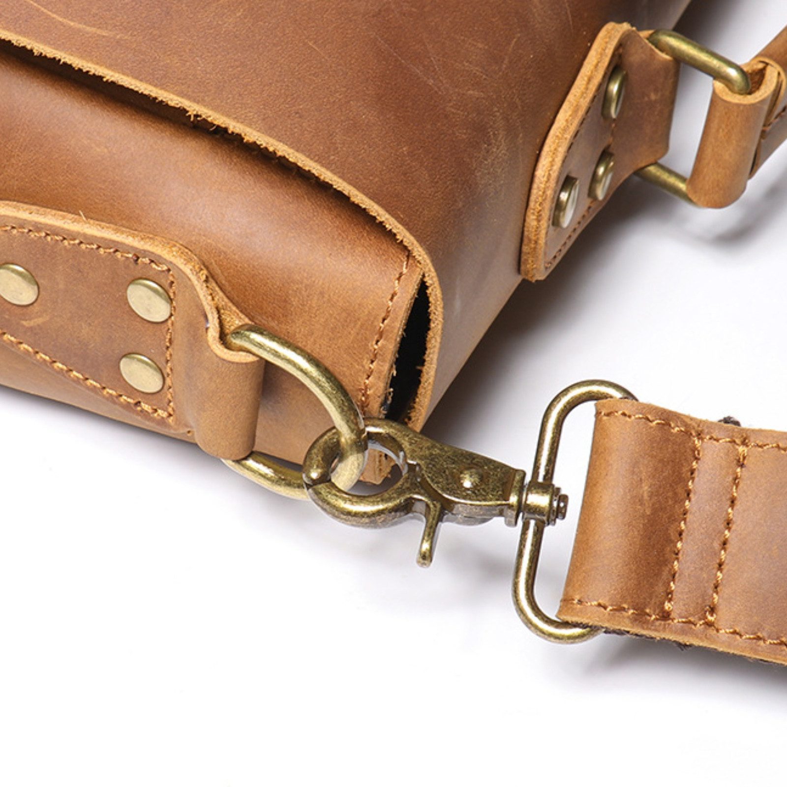 YUBRO-STUDIO Aktentasche Herren Ledertasche Retro Laptoptasche Aktentasche Schultergurt