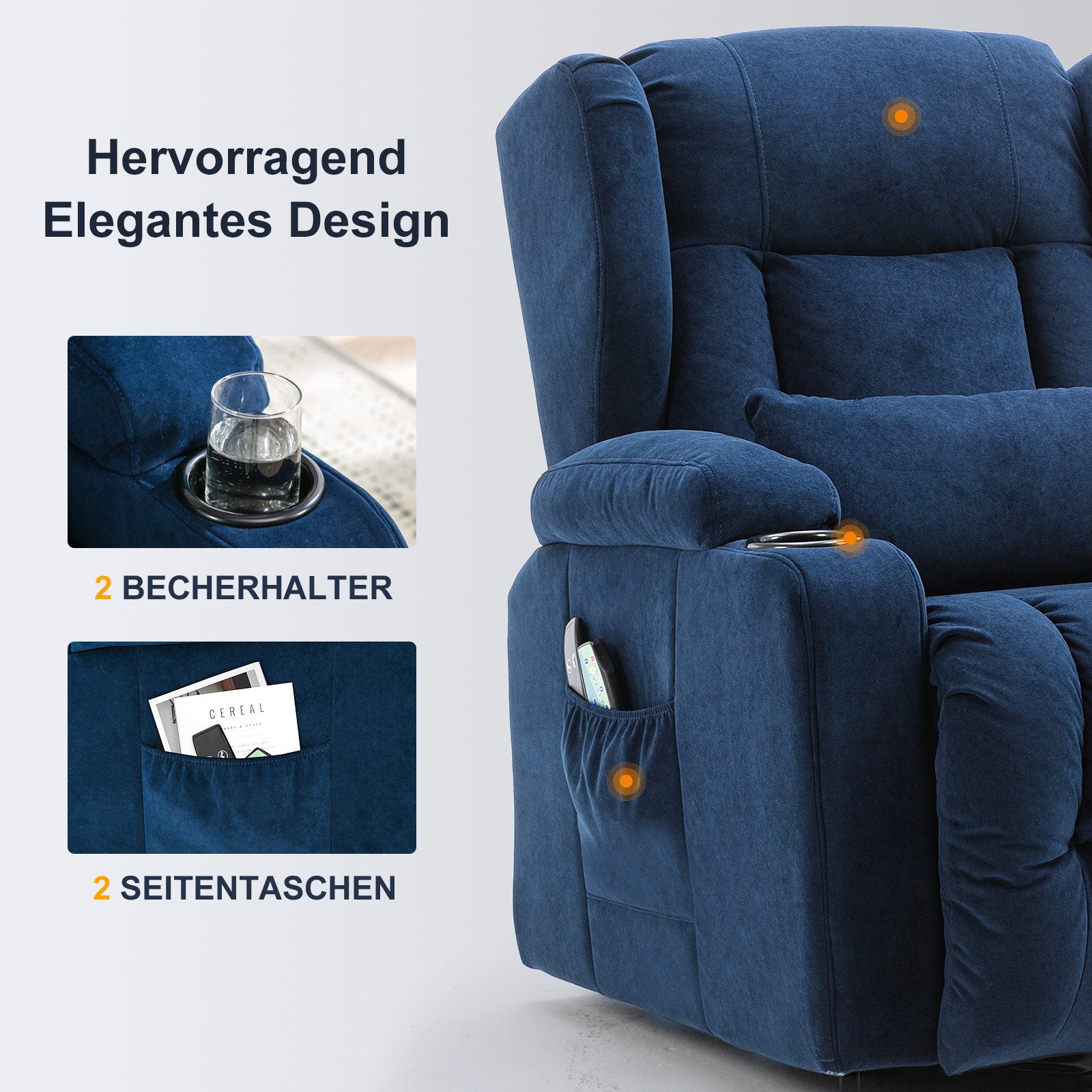 COMHOMA Relaxsessel Relaxsessel Aufstehhilfe Massagesessel mit günstig online kaufen