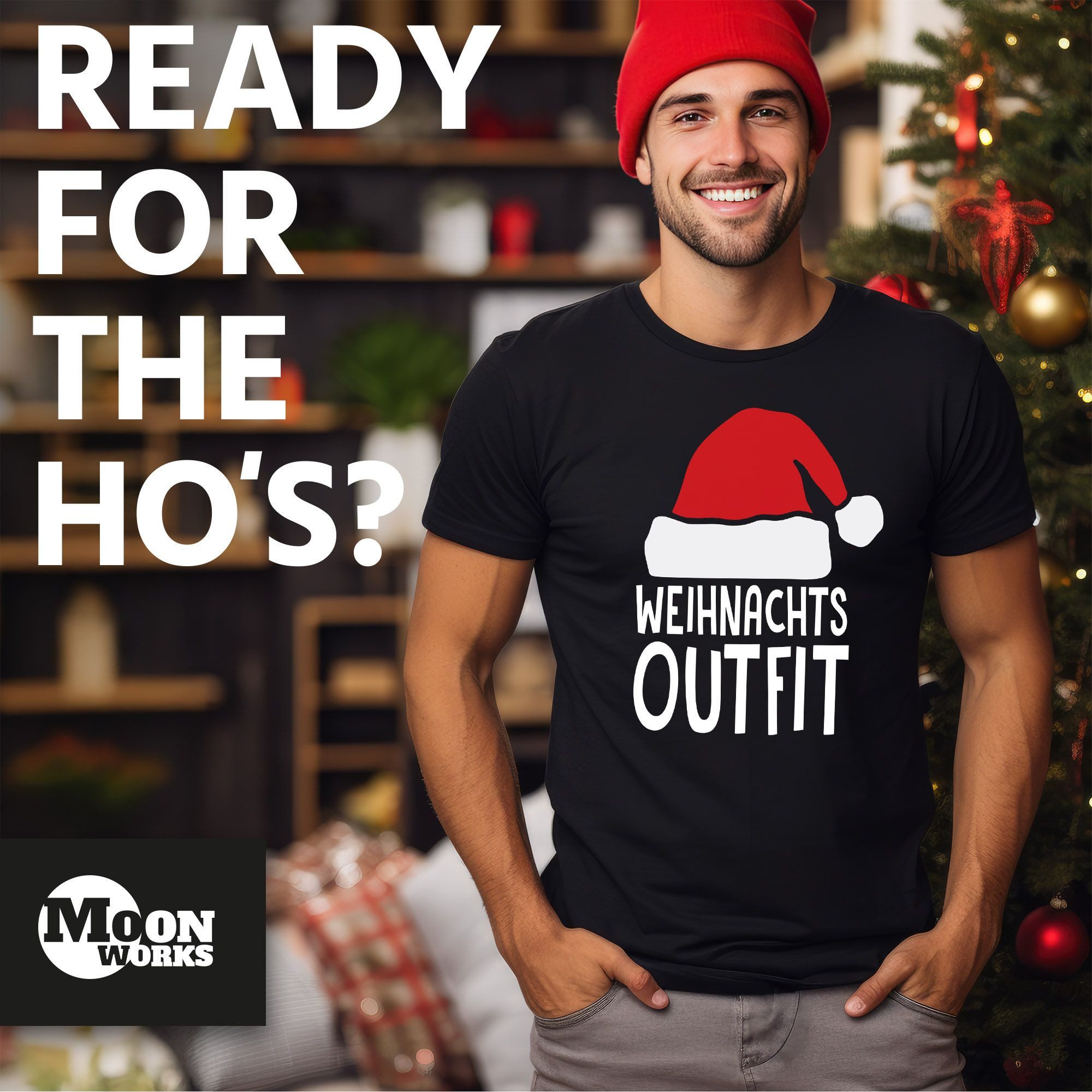MoonWorks Print-Shirt Herren T-Shirt Aufschrift Weihnachtsoutfit Lustig Min günstig online kaufen