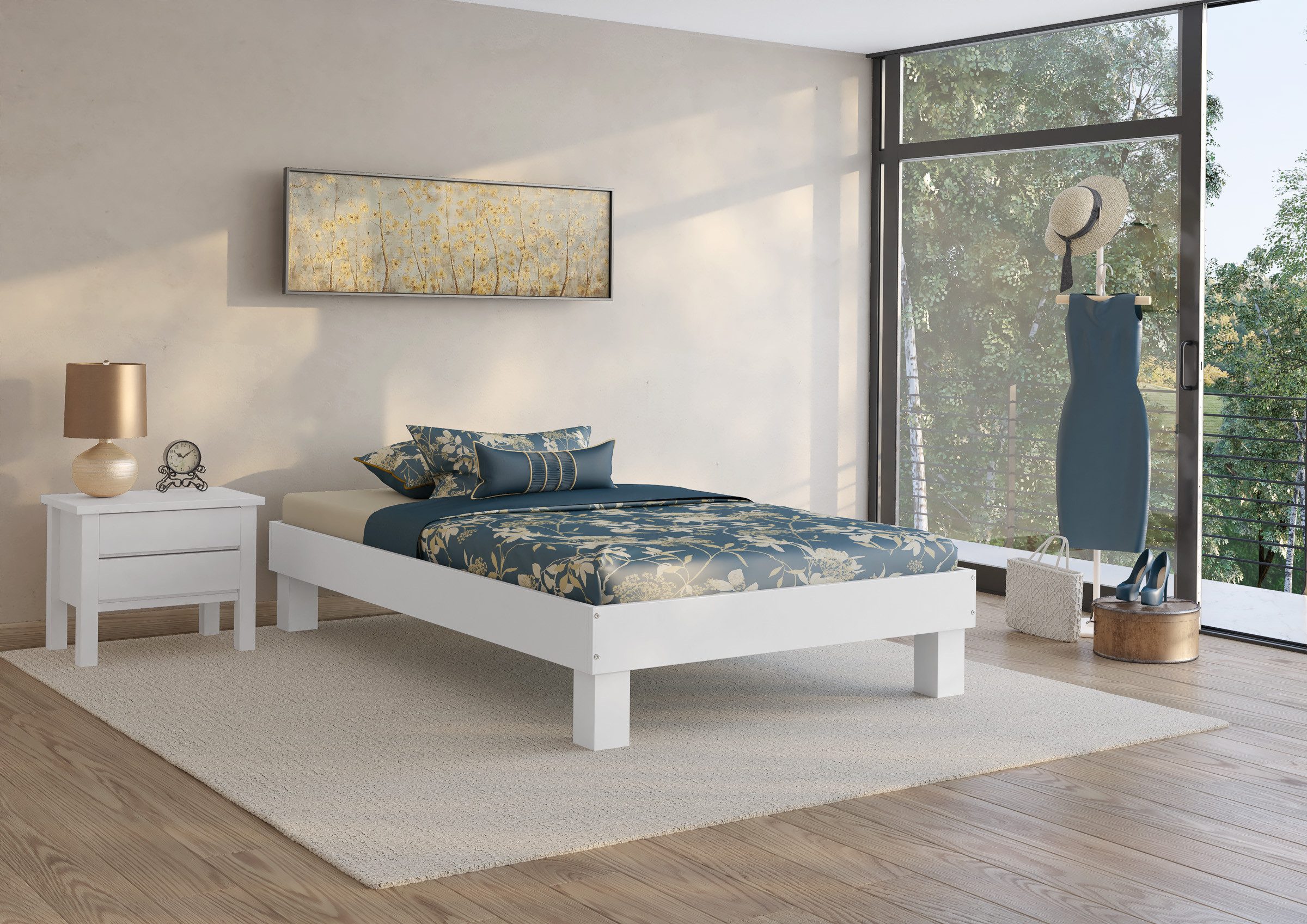 ERST-HOLZ Bett Hohes Einzelbett Gästebett Buche günstig online kaufen