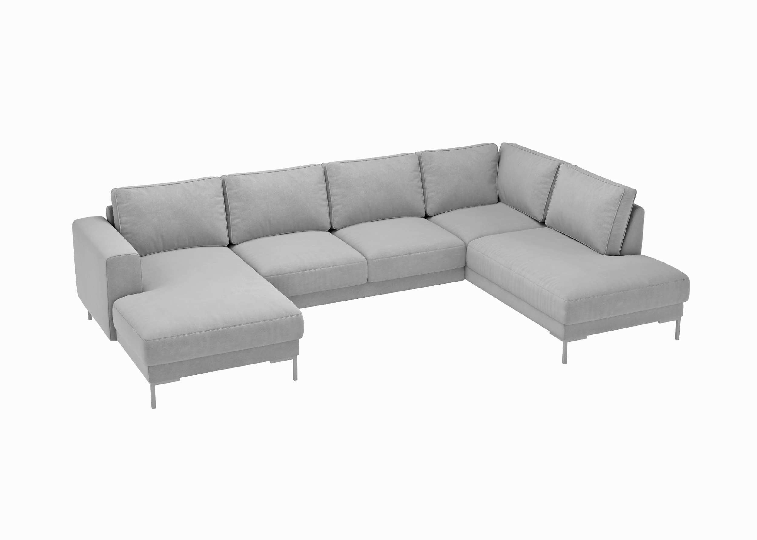 Metall Santini, mit frei im Modern Sofa, Design, links oder stellbar, U-Form, Wohnlandschaft Stylefy bestellbar, Raum Gelb mane rechts Wellenfederung,