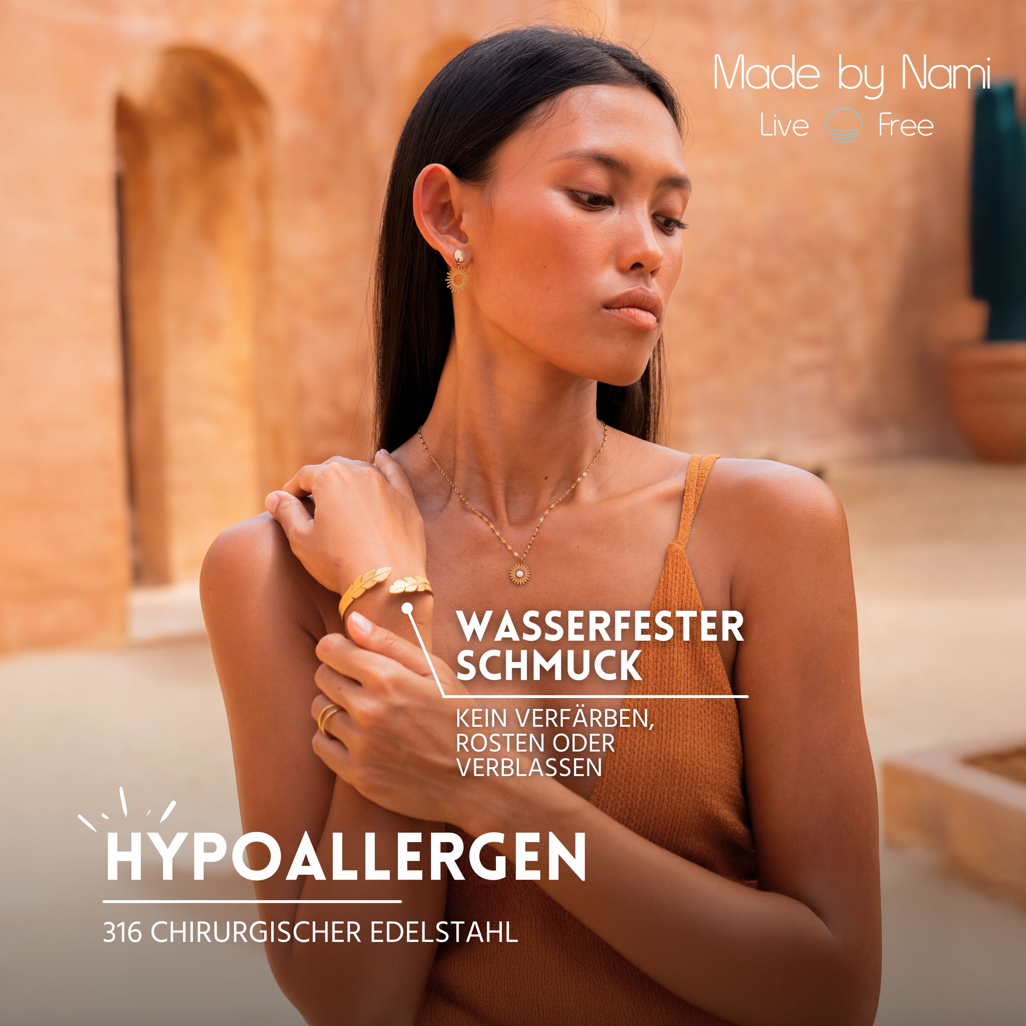 Made by Nami Armreif Feder Gold günstig online kaufen