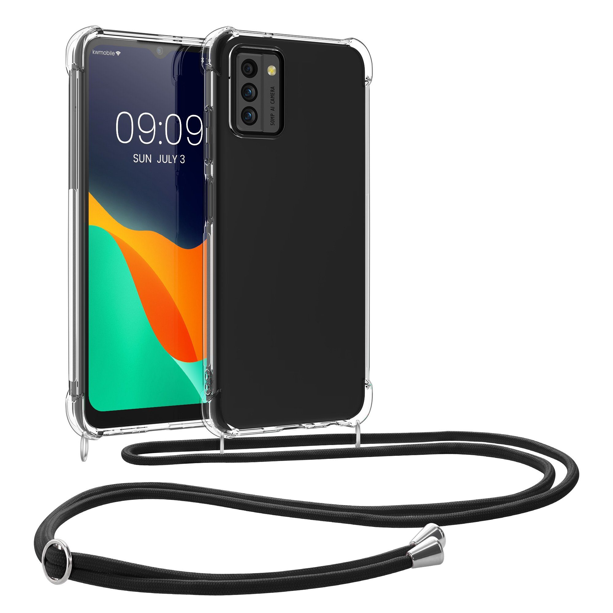 kwmobile Etui Necklace Case für Nokia G22, Hülle Silikon mit Handykette - Band Handyhülle