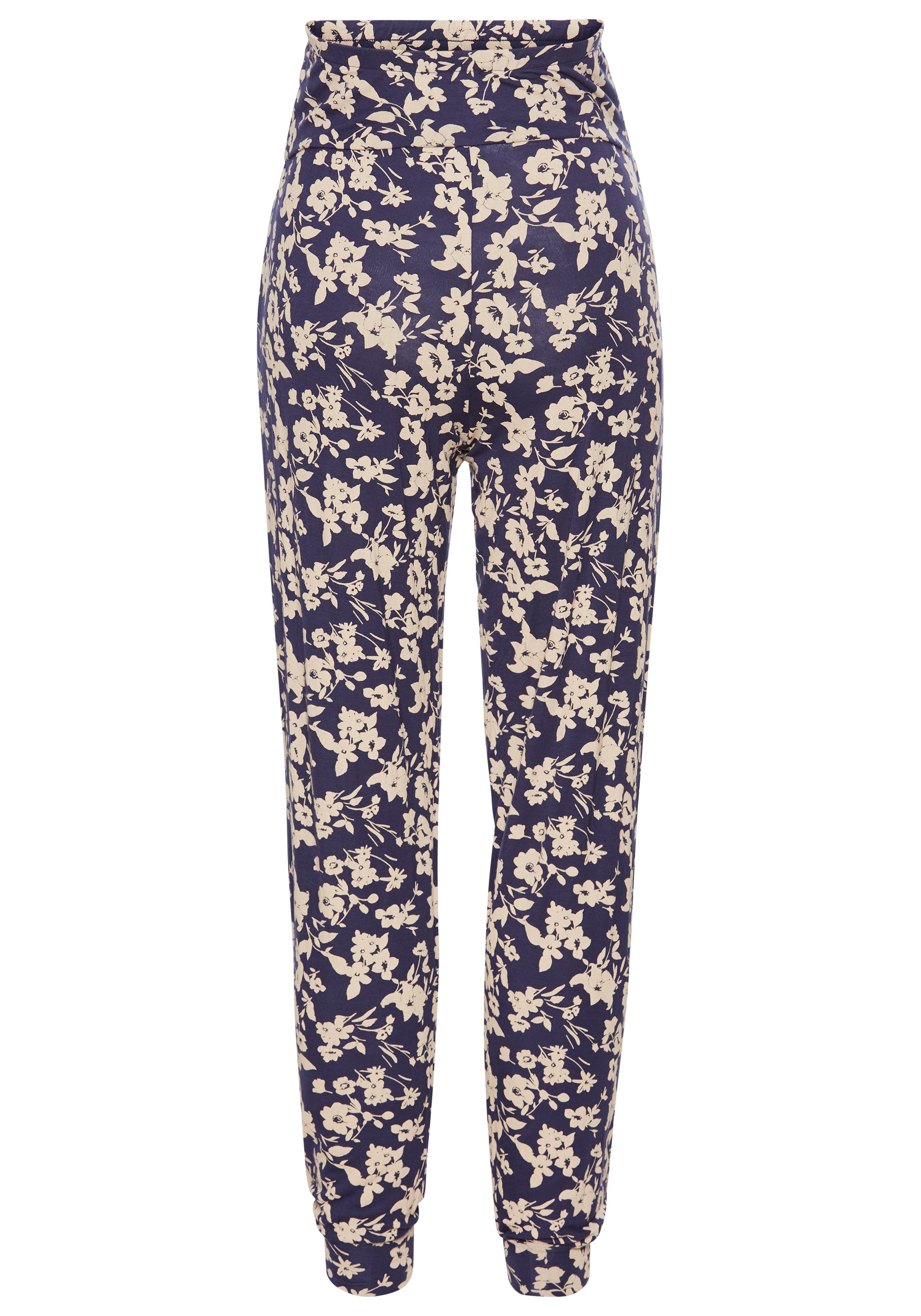 Neun Monate Umstandshose Haremshose für Schwangerschaft und Stillzeit, in bequemer Passform und mit Blumenmuster