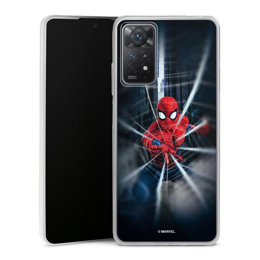 DeinDesign Handyhülle Marvel Spider-Man Kinofilm Spider-Man Webs In Action, Xiaomi Redmi Note 11 Pro 5G Slim Case Silikon Hülle Ultra Dünn