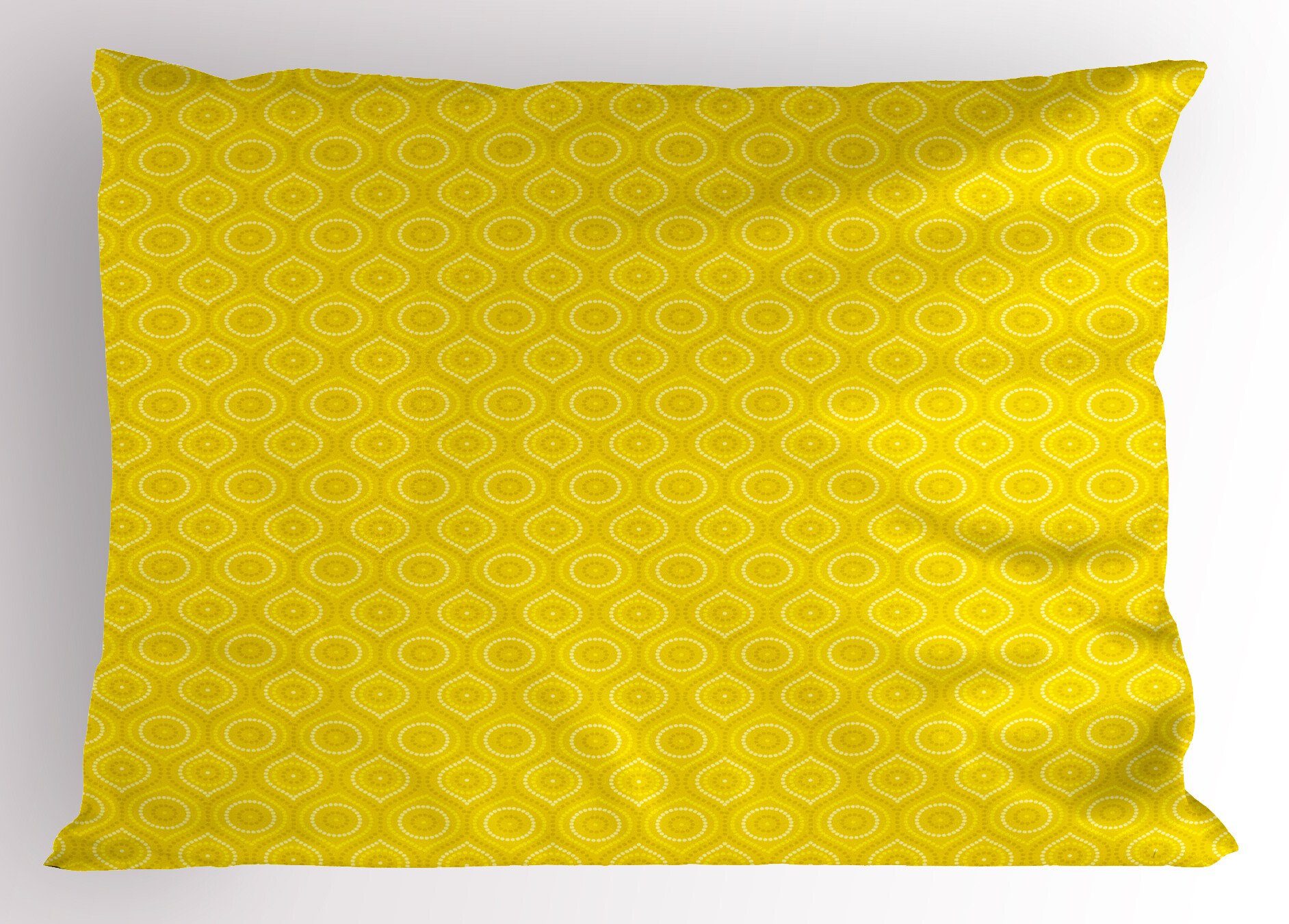 Kissenbezüge Dekorativer Queen Size Gedruckter Motiv Monochrome Stück), Kopfkissenbezug, Yellow (1 Abakuhaus Aboriginal