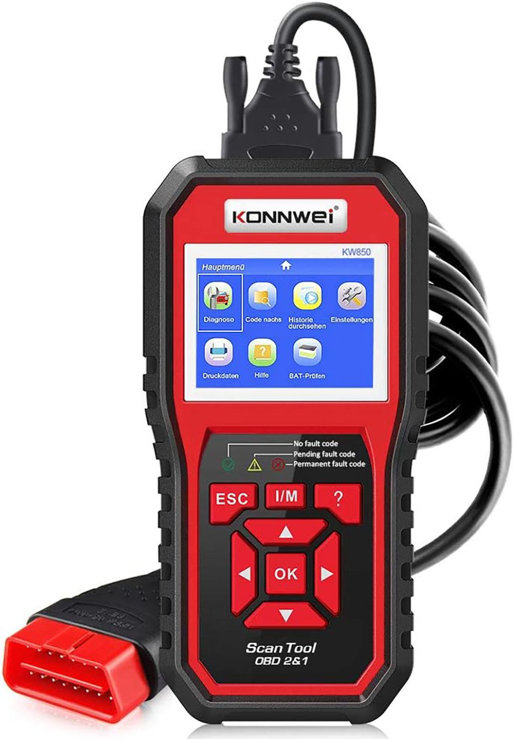 OBD2-Diagnosegerät KW850 OBD2 Autodiagnoseinstrument, Autodiagnose-Scanwerkzeug