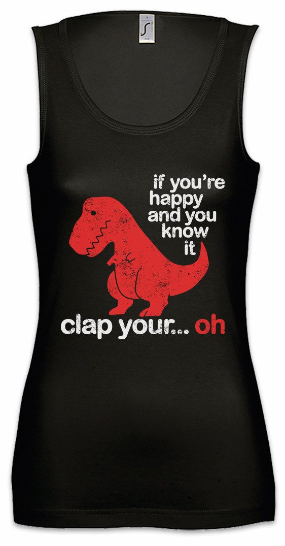 Tanktop Rex Clap Ärmelloses Damen T-Shirt Dinosaurier Dinosaur Tyrannosaurus
