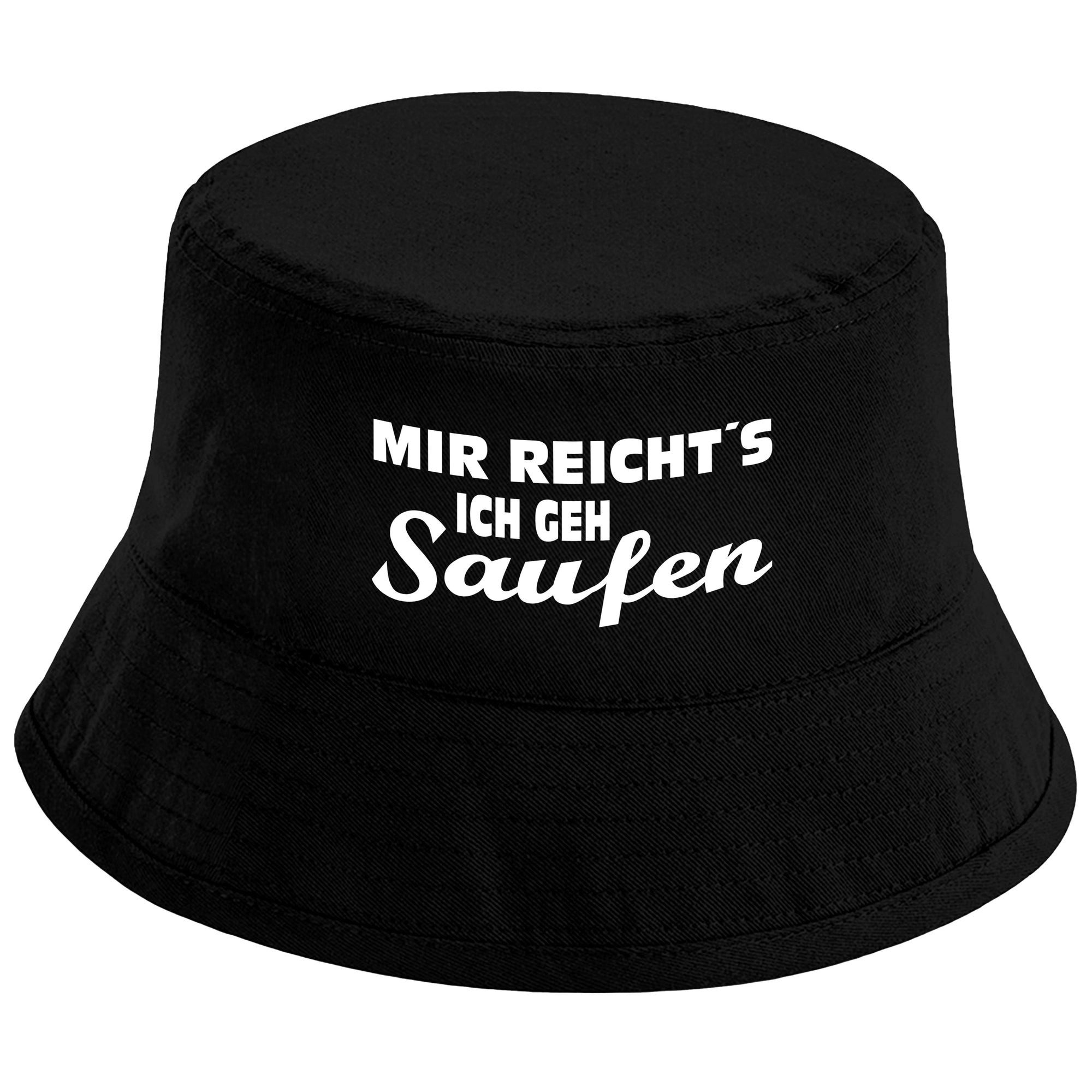 Herzbotschaft Sonnenhut Bucket Hat Mir reicht´s ich geh saufen (Unisex Einheitsgröße, Sommerhut mit Spruch, Festivalhut, Fischerhut) für Damen & Herren