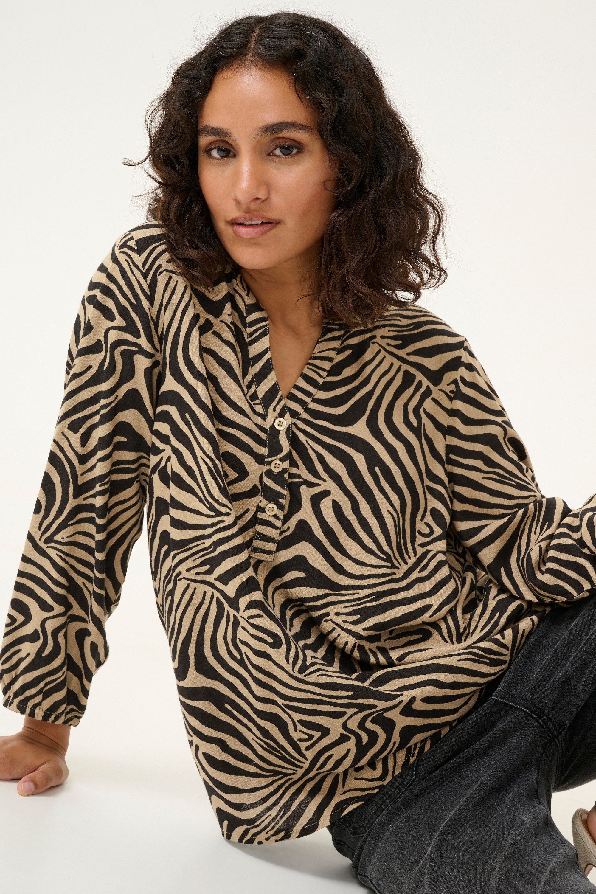 KAFFE Langarmbluse Bluse langarm KAmilia