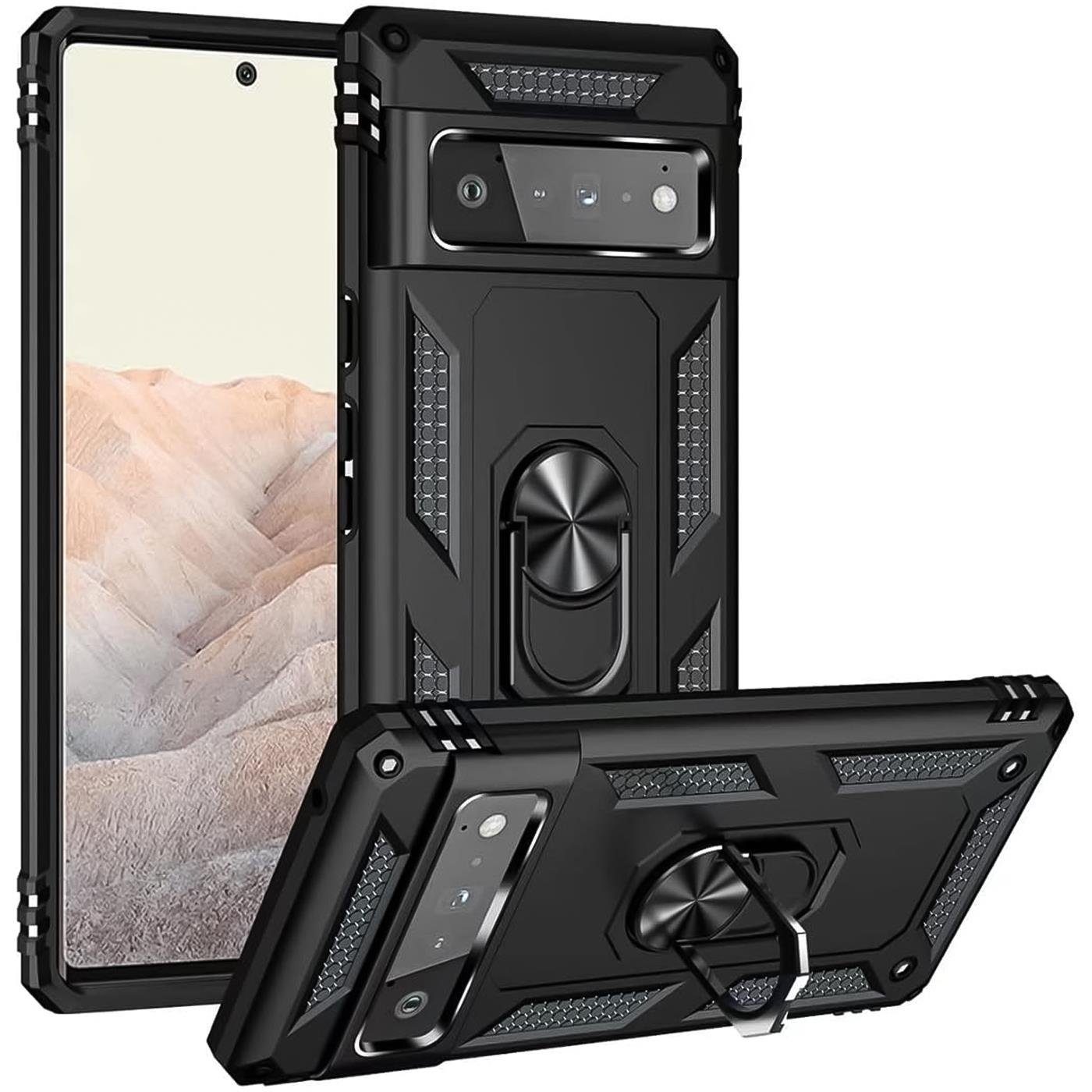 CoolGadget Handyhülle Armor Shield Case für Google Pixel 6 Pro 6,7 Zoll, Outdoor Cover Magnet Ringhalterung Handy Hülle für Pixel 6 Pro
