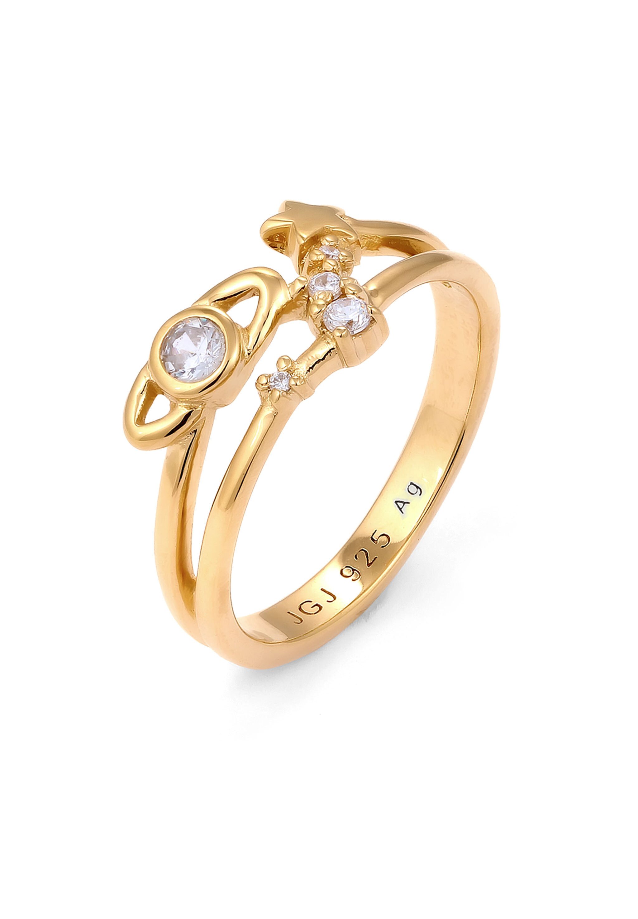 Fingerring Stern Zirkonia Weiß 925 Sterling Silber