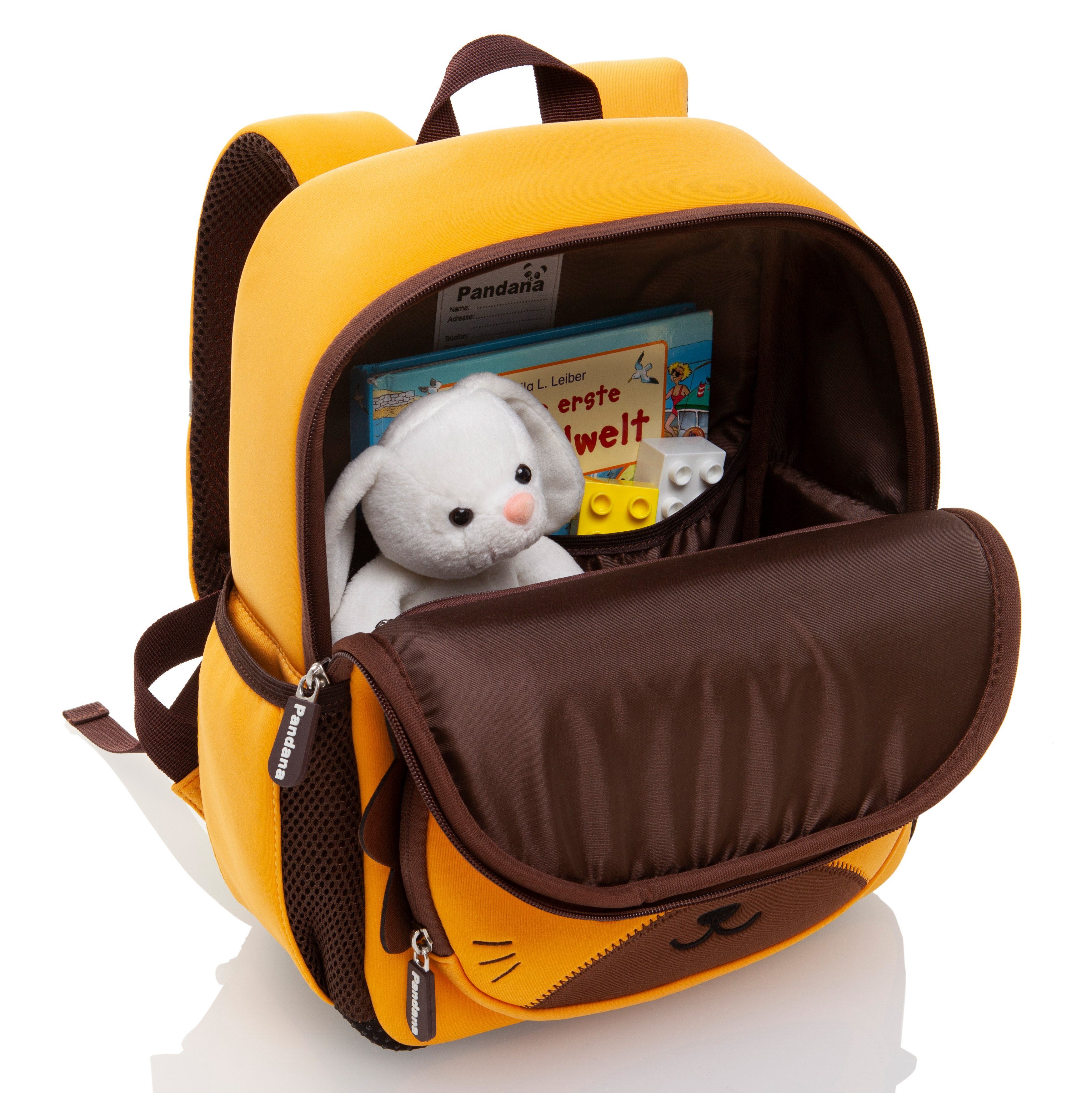 Pandana Kinderrucksack Lukas Löwe mit 2 Neopren-Material, und Brustgurt Seitentaschen, strapazierfähiges pflegeleichtes Jahren, und waschbar ab