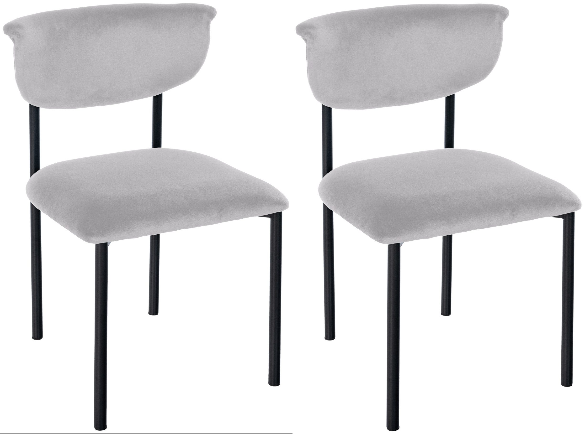 CLP Besucherstuhl Gambell (2er Set), Samtbezug, Metallgestell