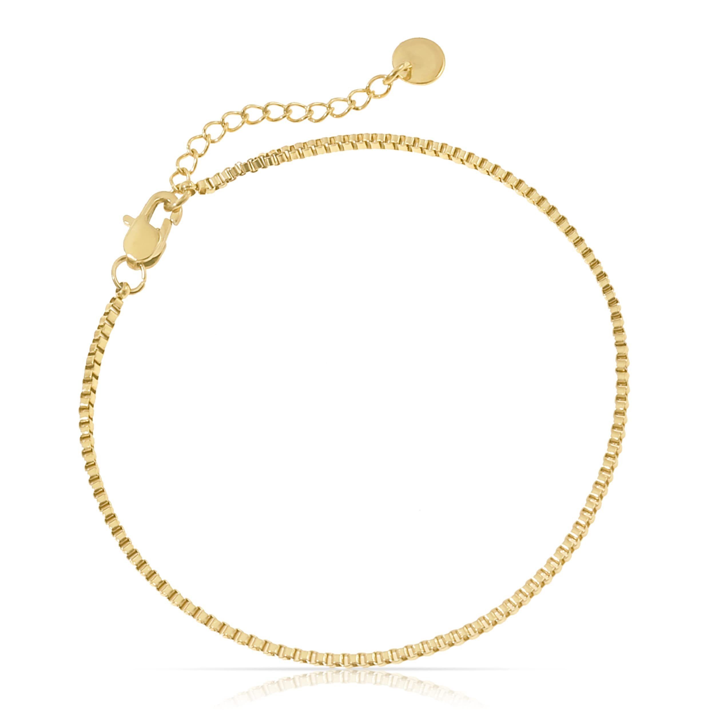 Made by Nami Edelstahlarmband Silber oder Gold Armband Edelstahl Minimalistisches Armband Herren, Filigrane Armkette Cuban Link Chain