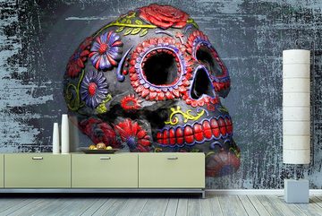 WandbilderXXL Fototapete Smiling Skull, glatt, Kult & Kultur, Vliestapete, hochwertiger Digitaldruck, in verschiedenen Größen