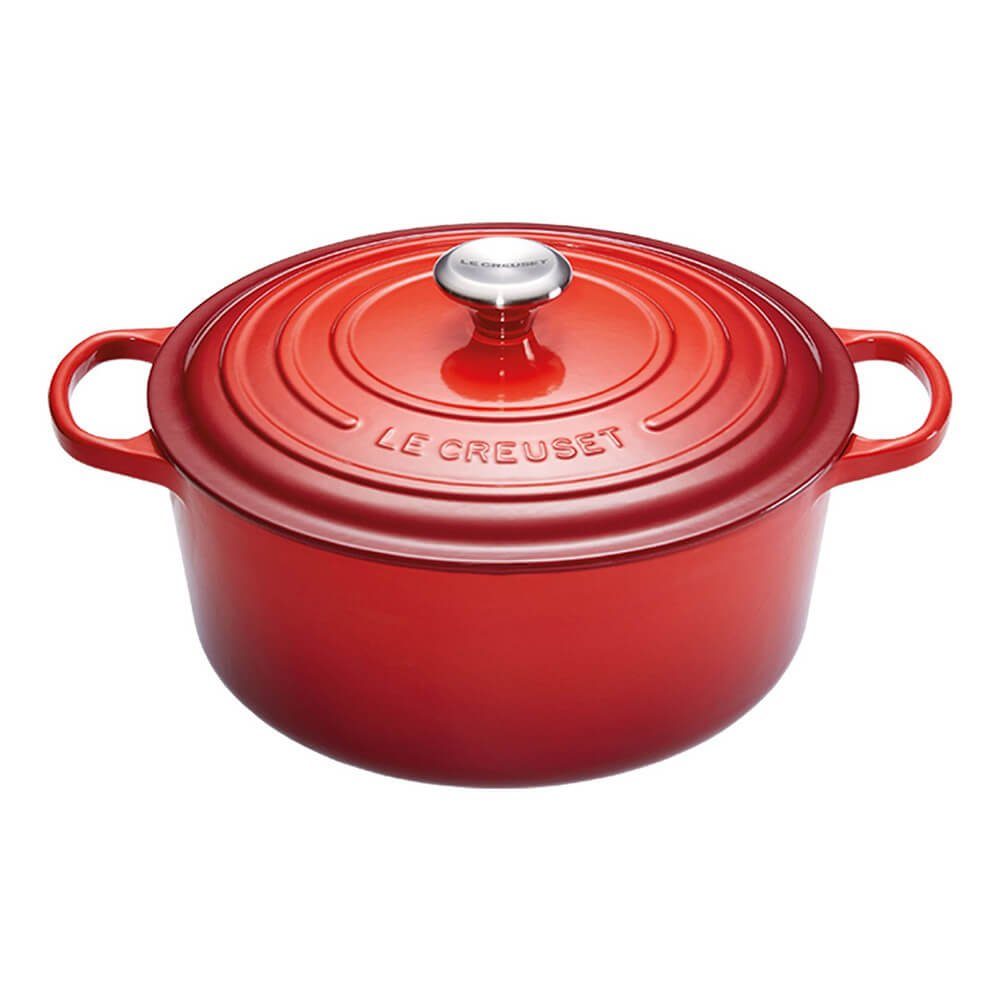 LE CREUSET cm Bräter 26 Signature Bräter Creuset Le rund kirschrot