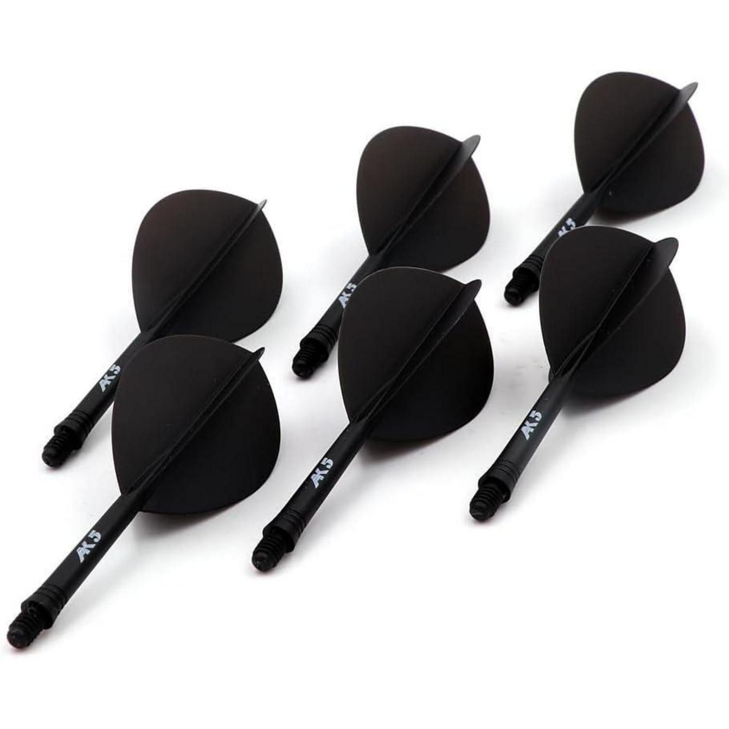 LuxusKollektion Pfeilschaft Dartschäfte Flights Schaftlänge 28mm-Birnenform-komplett schwarz