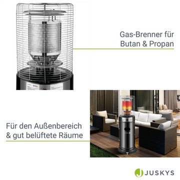 Juskys Heizstrahler Cuna, 11000 W, integrierter Kippschutz, Inkl. Druckminderer, robuste Schutzhülle