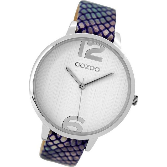 OOZOO Quarzuhr Oozoo Leder Damen Uhr C9532 Analog (Analoguhr) Damenuhr mit Lederarmband rundes Gehäuse groß (ca. 42mm) Fashion-Style PP9905