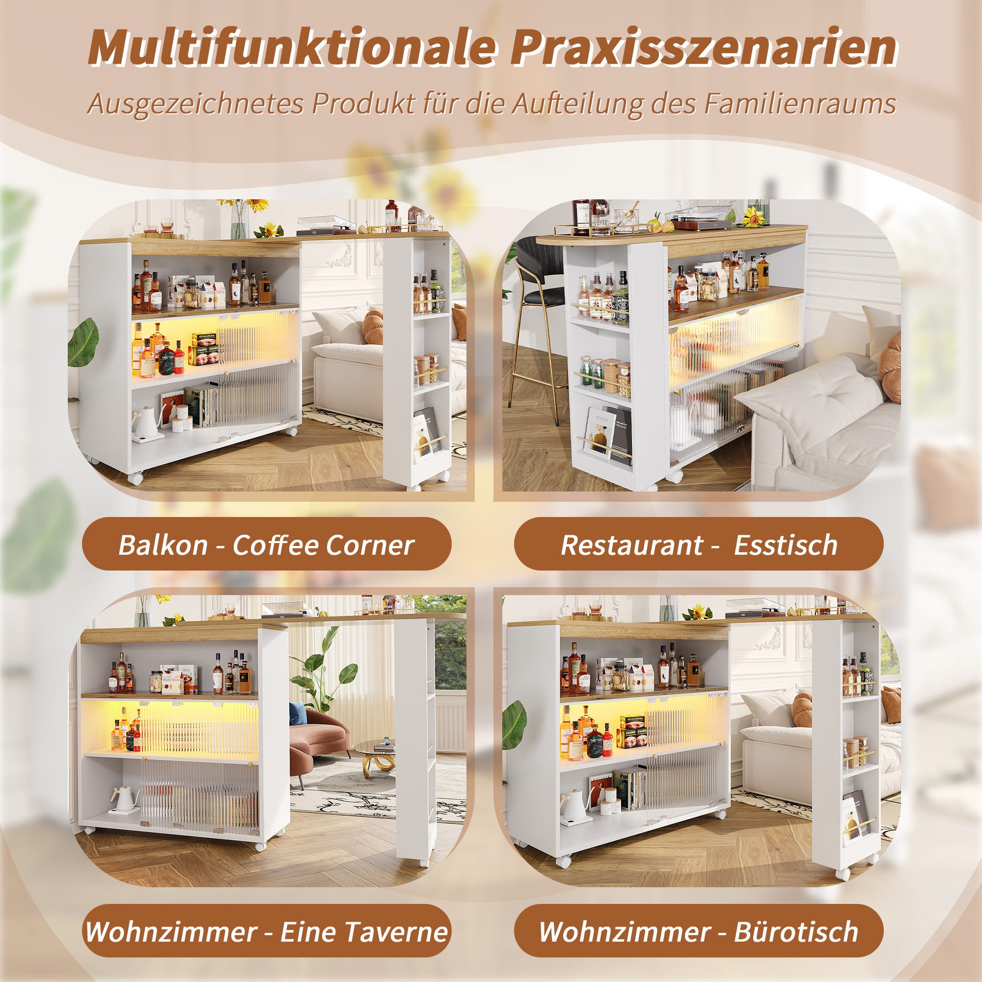 i@home Bartisch Moderner Beweglicher Bar Table, günstig online kaufen