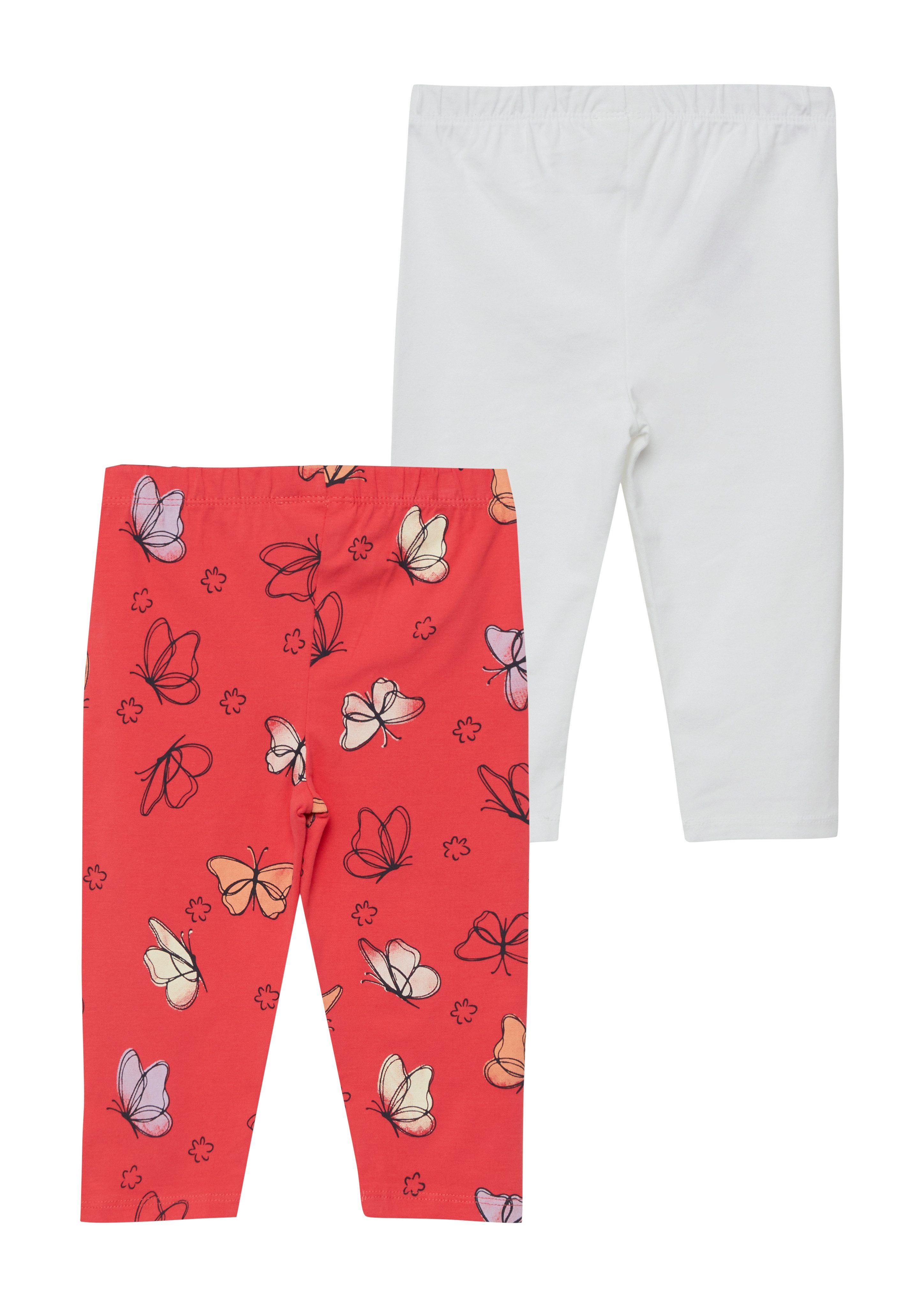 s.Oliver Junior 3/4-Leggings (2-tlg) im 2er Pack, aus Baumwollmischung, mit elastischem Bund