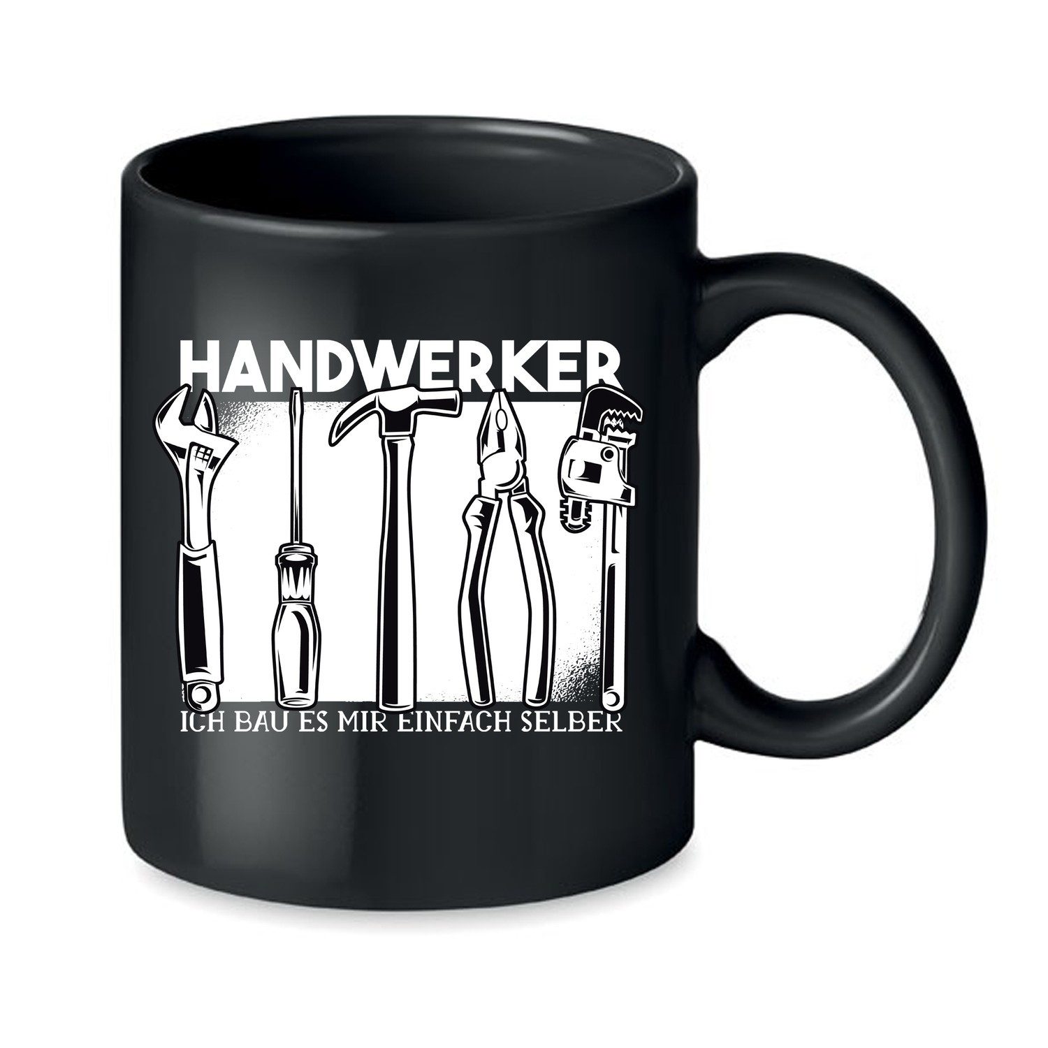 Blondie & Brownie Tasse Handwerker Print Tasse DIY Werkzeug Spruch Ich bau es mir einfach Satz, 1-tlg., Keramik, HandwerkerSelberBauen Tasse Print