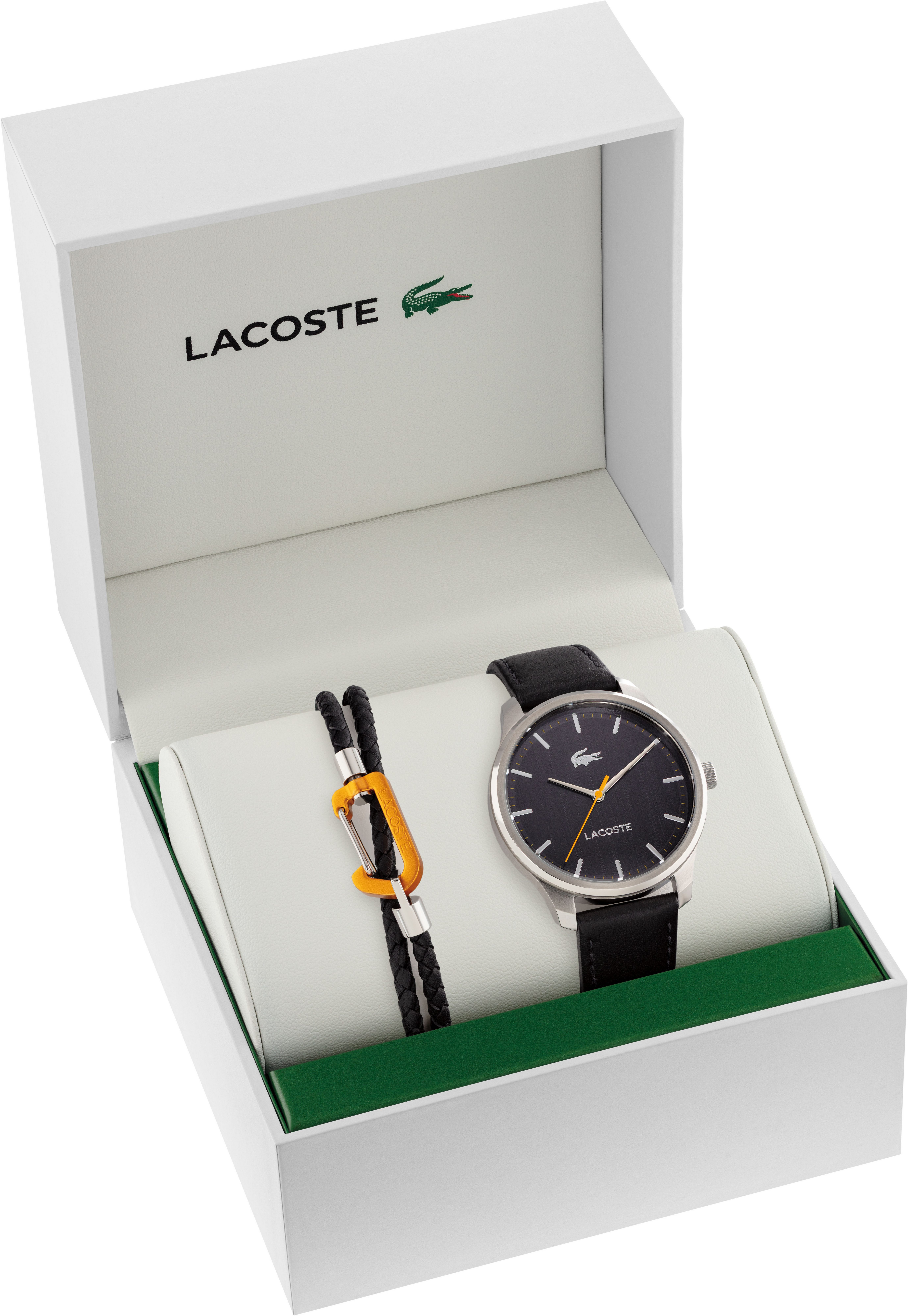 Lacoste Quarzuhr LISBON 2070028, (Set, 2-tlg., mit Lederarmband), Armbanduh günstig online kaufen