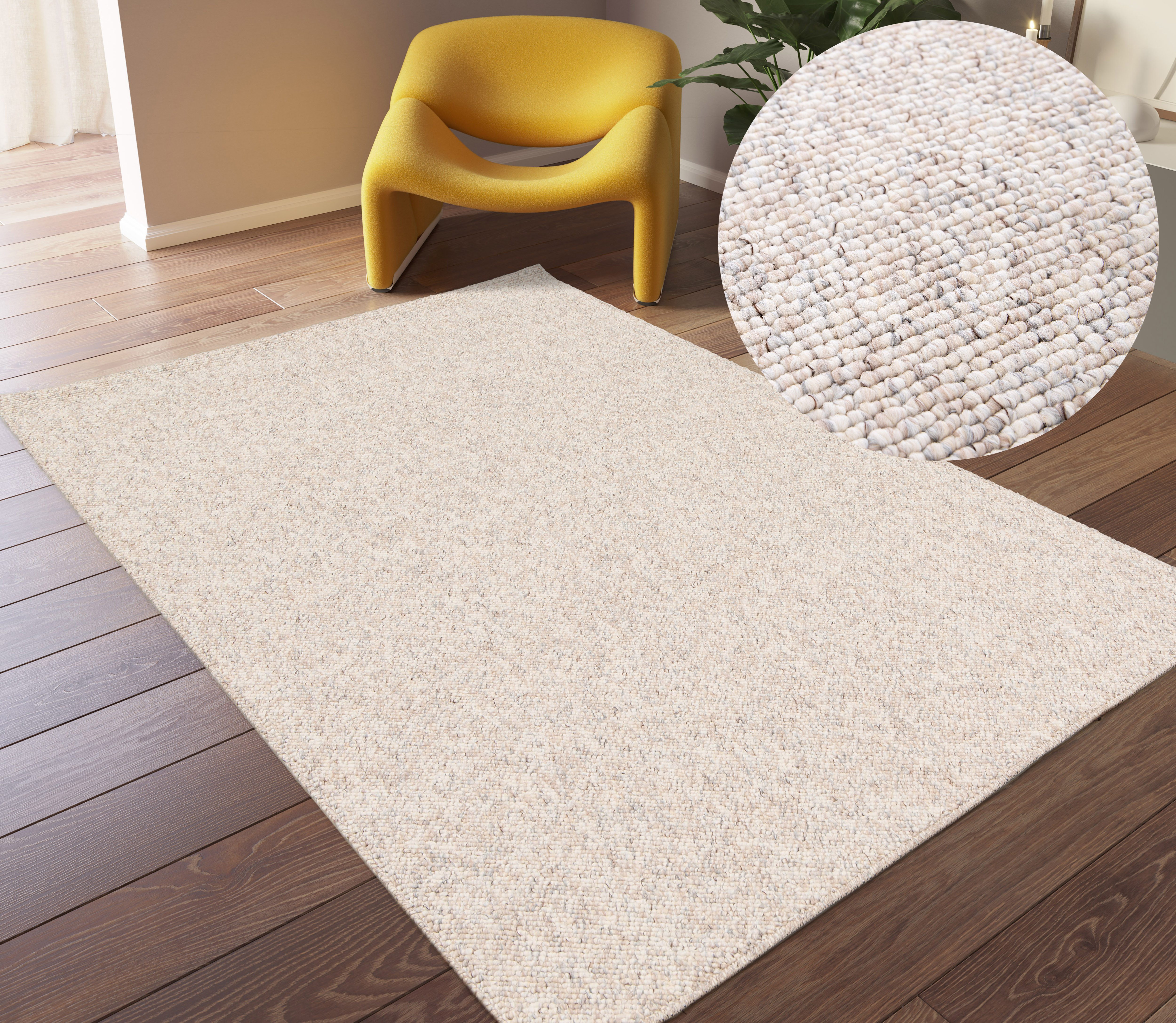 my home Teppich Wohlde, Made in Belgium, rechteckig, Höhe: 10 mm, Woll-Look günstig online kaufen