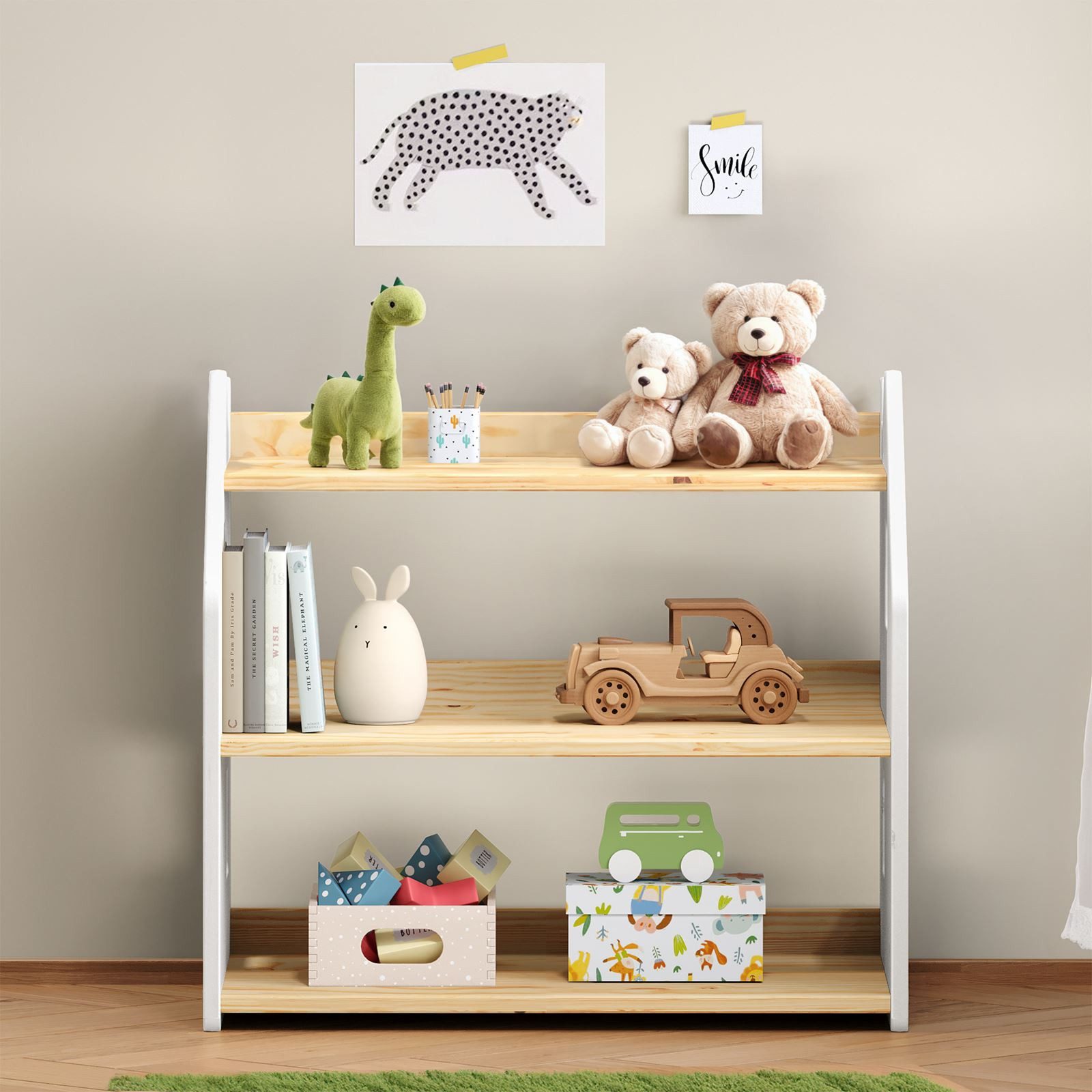 IDIMEX Kinderregal YASMIN, Bücherregal, Montessori Spielzeugregal Kinderzim günstig online kaufen