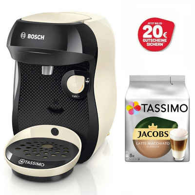 TASSIMO Kapselmaschine HAPPY Cream +20 € Gutschein 1400 Watt + 1 Packung Latte Macchiato