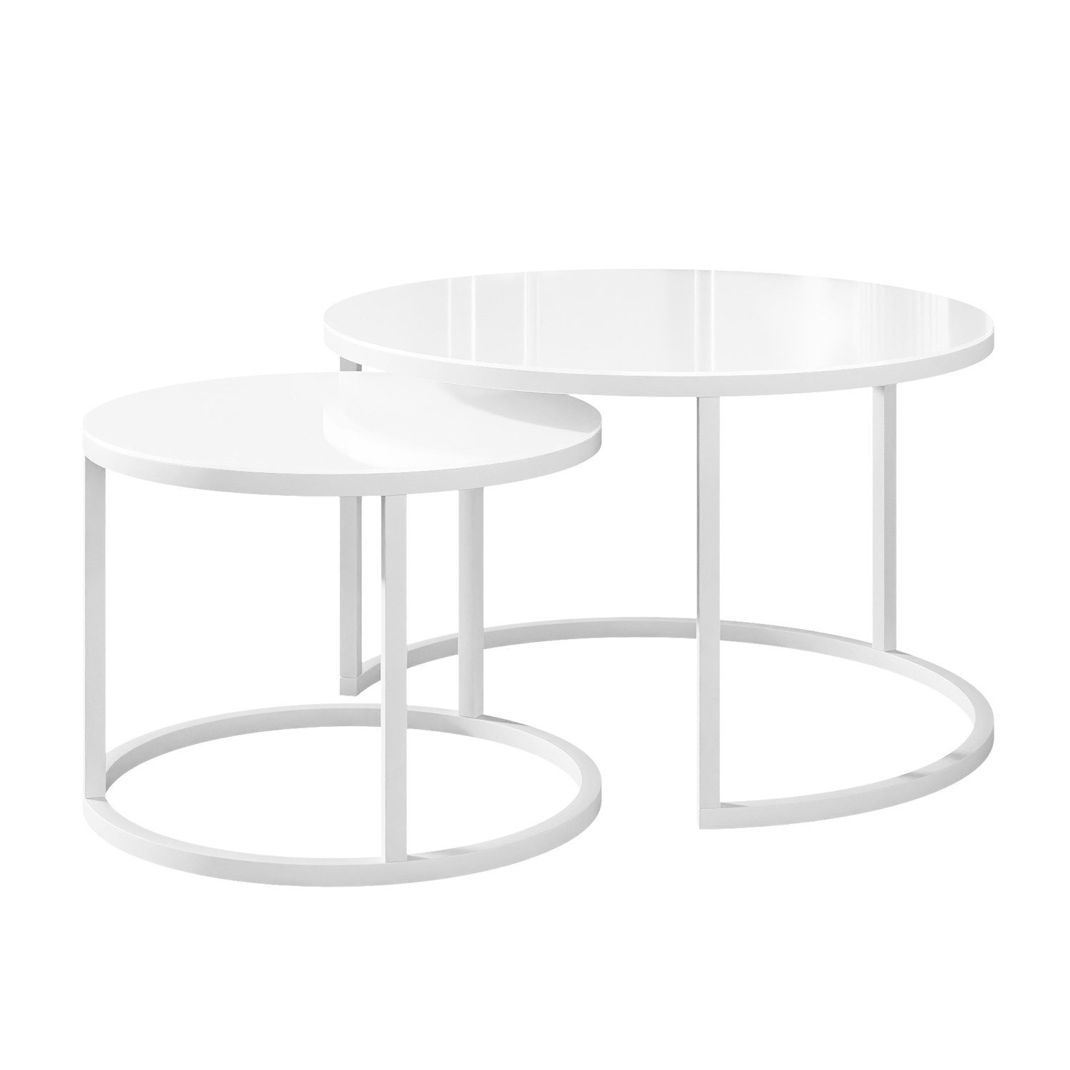 Couchtisch CIRI 2in1 GLASS mit schwarzem und weißem Gestell
