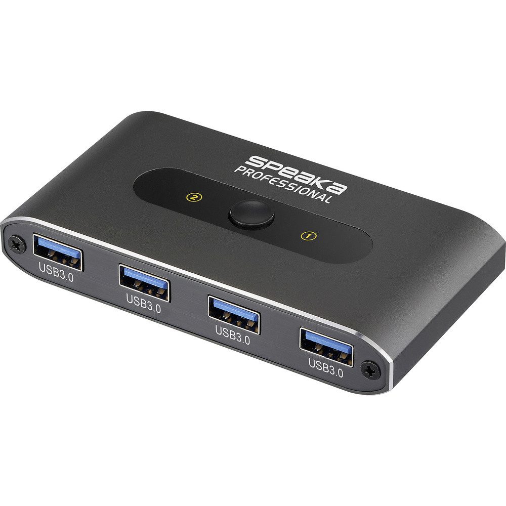 SpeaKa Professional 2 Port USB 3.2 Gen 1-Umschalter (USB 3.0) Grau USB-Adapter