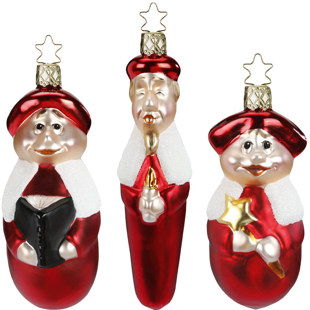 Christbaumschmuck INGE-GLAS® Kurrende (1-tlg), rot handbemalt mundgeblasen,