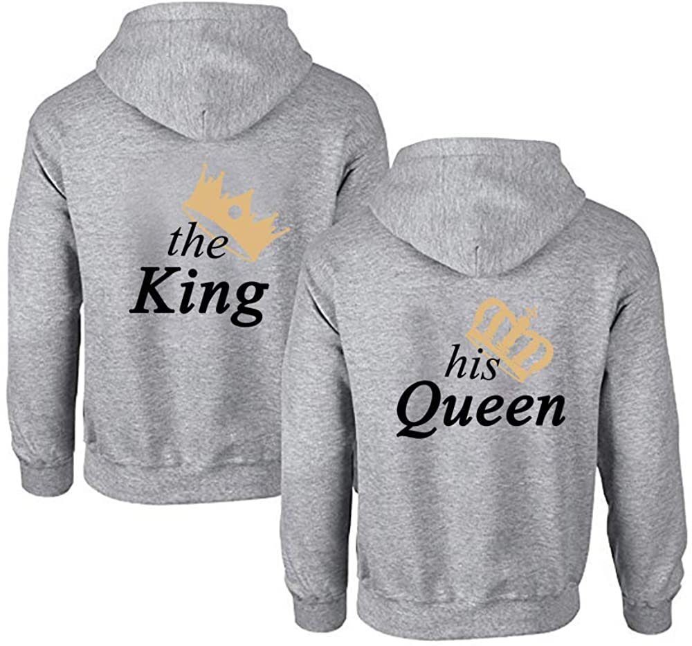 Couples Shop Kapuzenpullover The King & His Queen Hoodie Pullover für Paare mit modischem Print