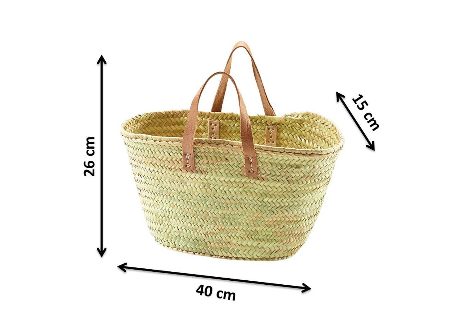 Kobolo Shopper Palmtasche mit Echt-Ledergriffen günstig online kaufen