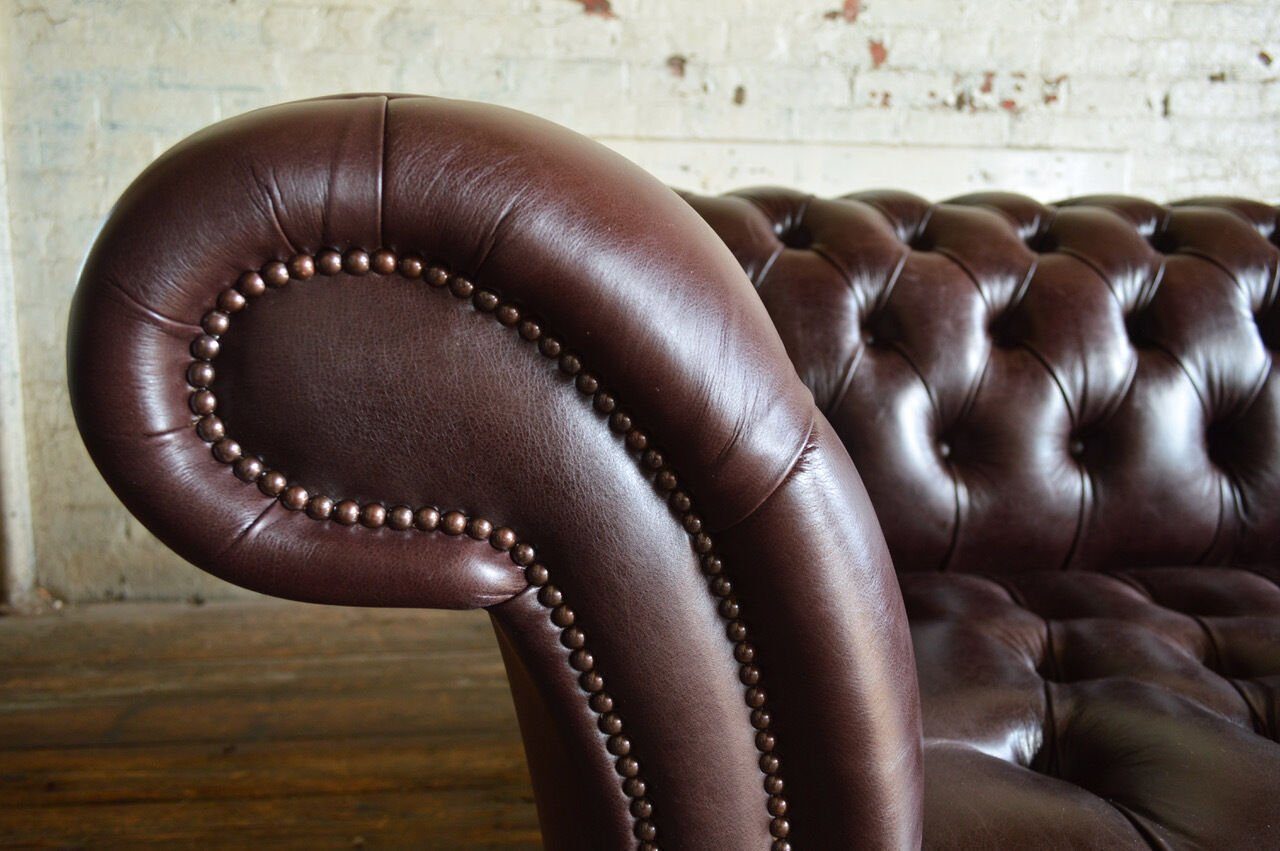 Chesterfield-Sofa Sitzer 1 100% in 4 Couch Sofort, design JVmoebel Teile, Made Chesterfield Polster Leder Europa Sofa